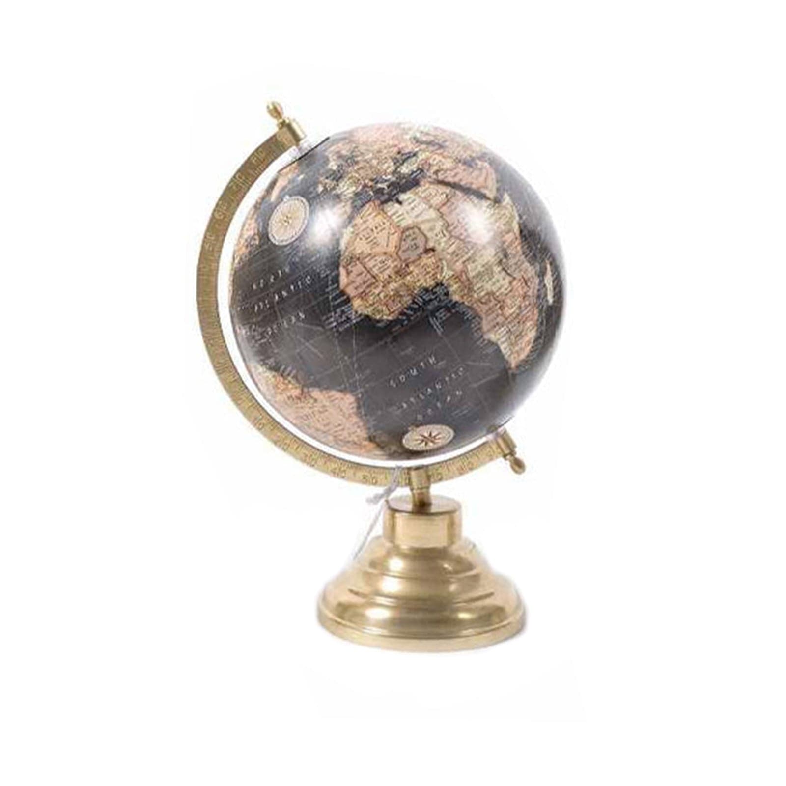 Mappamondo con base in ottone per decorazione interno h 33,5 cm - 3