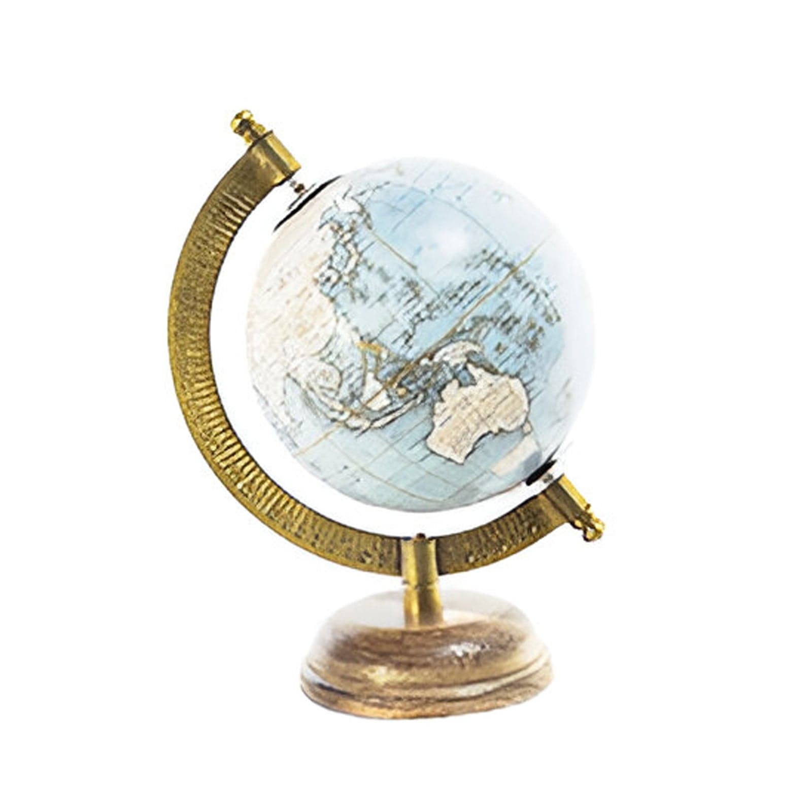 Mappamondo con base in legno, decorazione per interno - 6