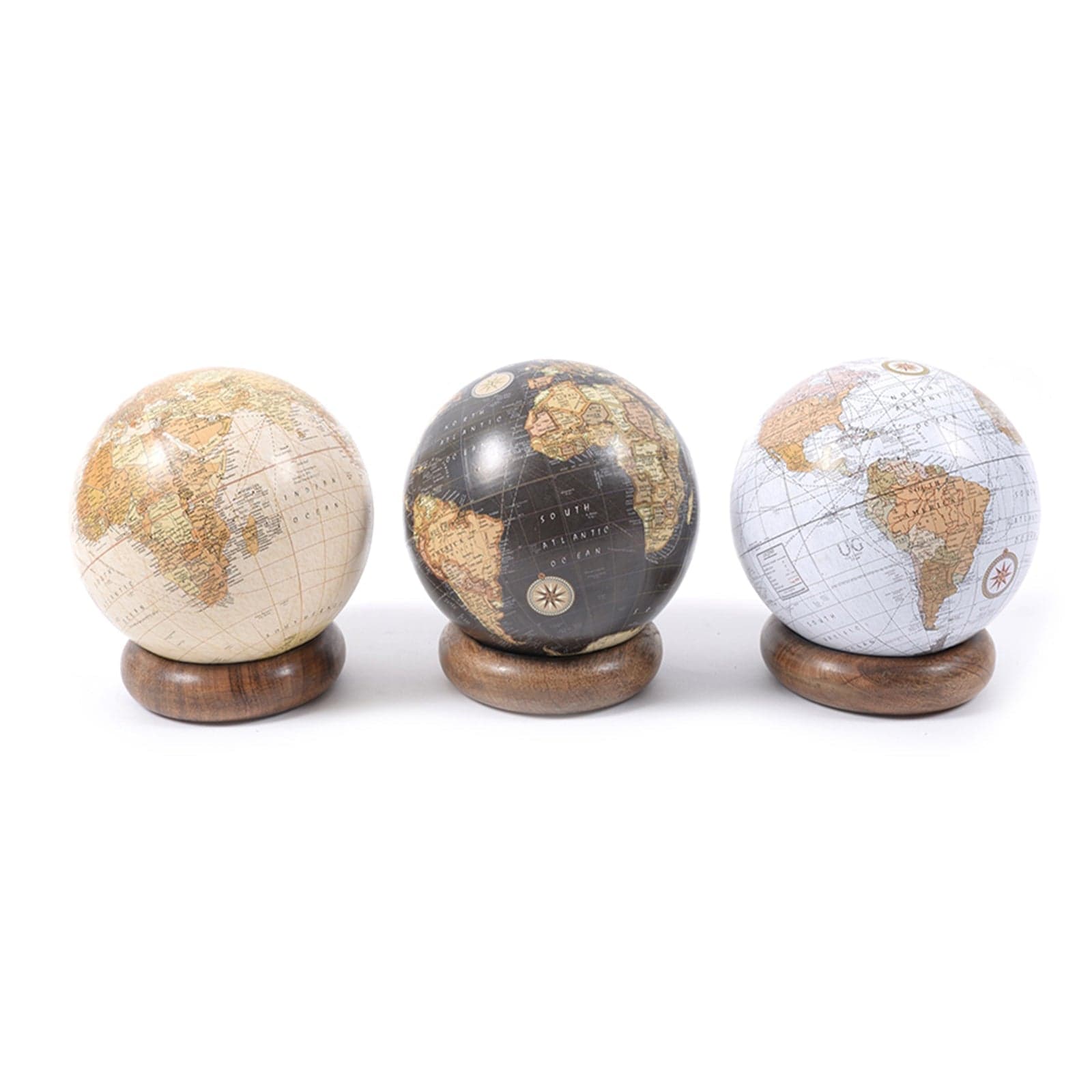 Mappamondo con base in legno decorazione per ambienti h 18,5 cm - 2