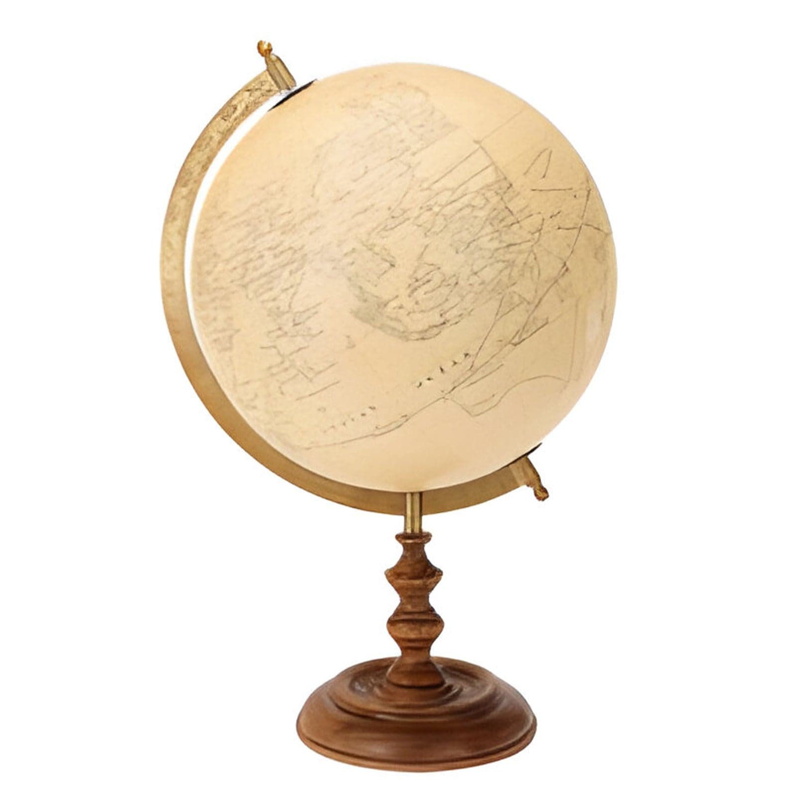 Mappamondo con supporto in legno da interno, decorazione da 28 x 25 x 48 cm - 3