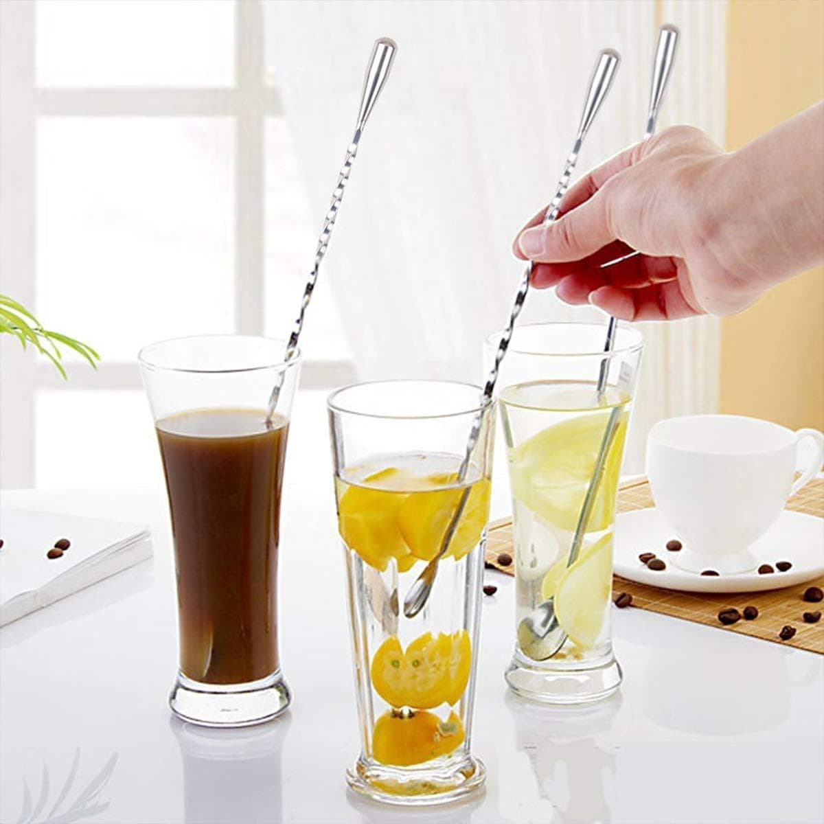 Cucchiaio agitatore in acciaio inox per cocktail 28 cm - 3