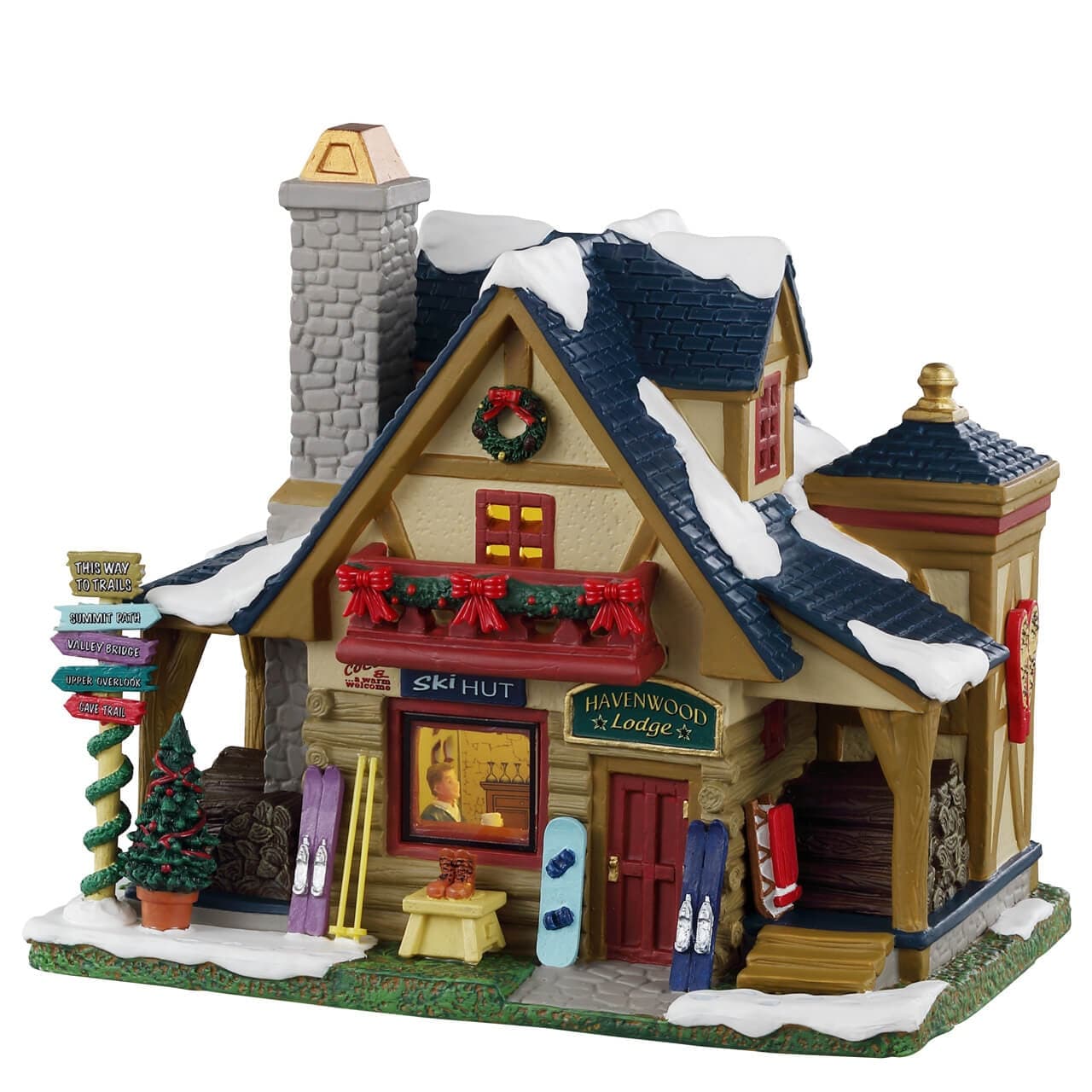 Decorazione "Municipio di Park Grove" per Villaggio di Natale e presepe, in Porcellana da h 15 cm