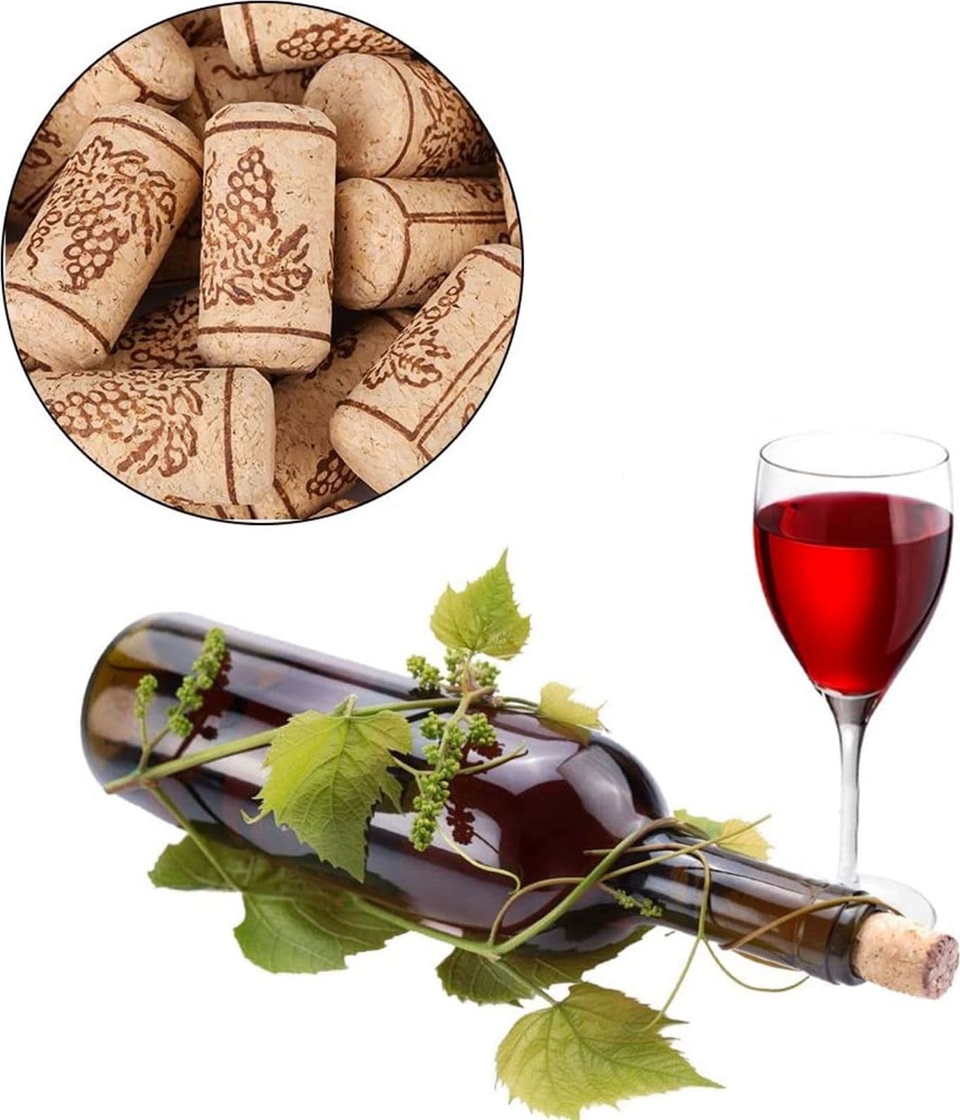 Tappi di sughero "Agglomerato" per bottiglie di vino impermeabili Ø23 x 38 mm 100 pezzi - 2