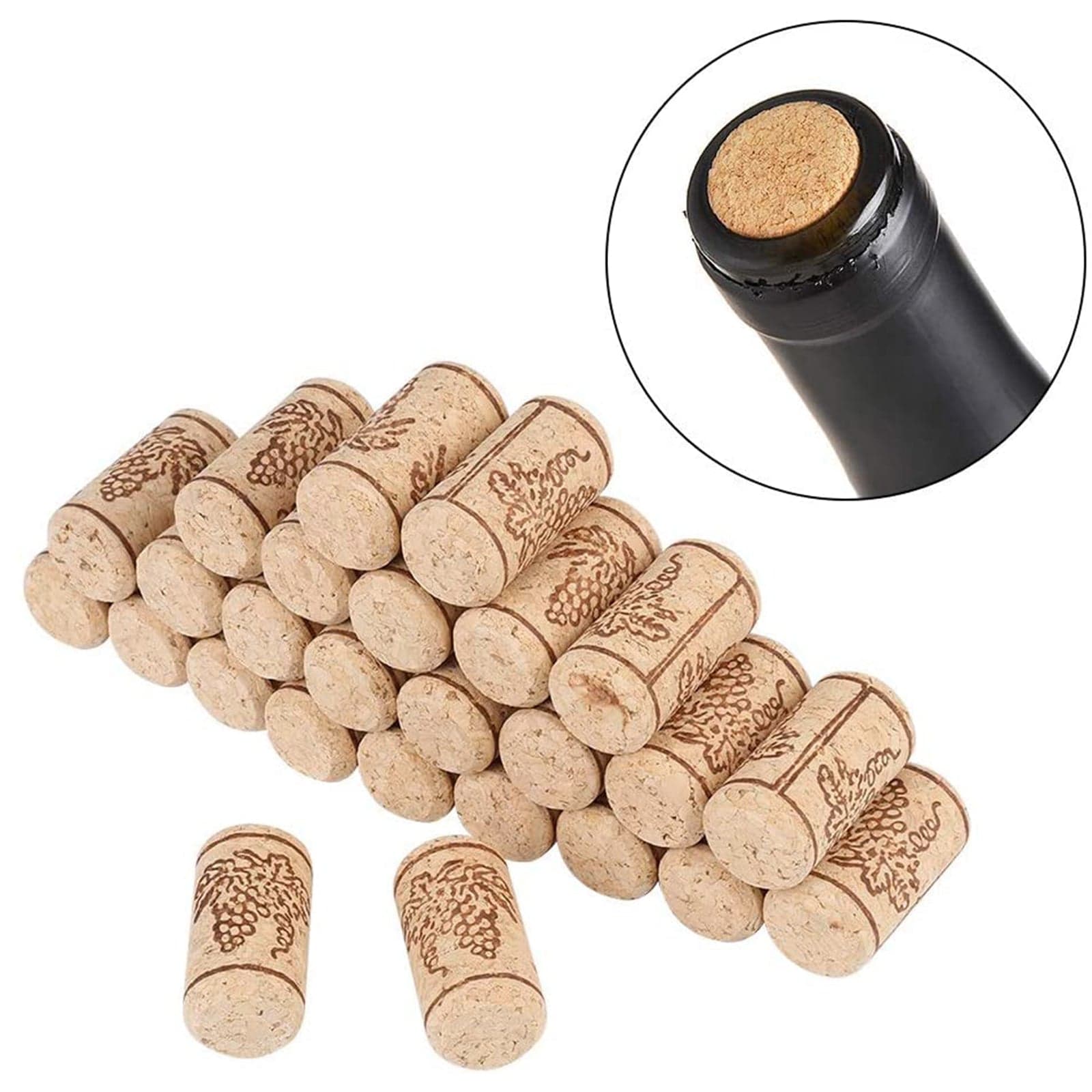 Tappi di sughero "Agglomerato" per bottiglie di vino impermeabili Ø23 x 38 mm 100 pezzi - 3