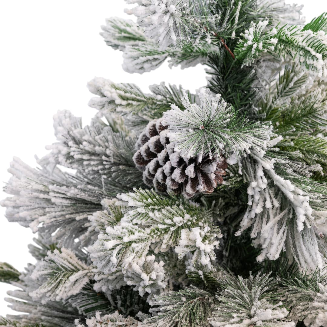 Albero di natale innevato con Pigne "Nebraska" in PP Effetto Aghi di Pino + PE Effetto Real Touch + Flock - 2