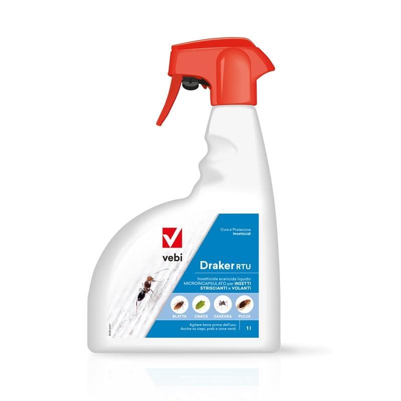 Insetticida concentrato "Draker 10.2" per mosche, pulci, zecche, formiche e zanzare tigre - 3