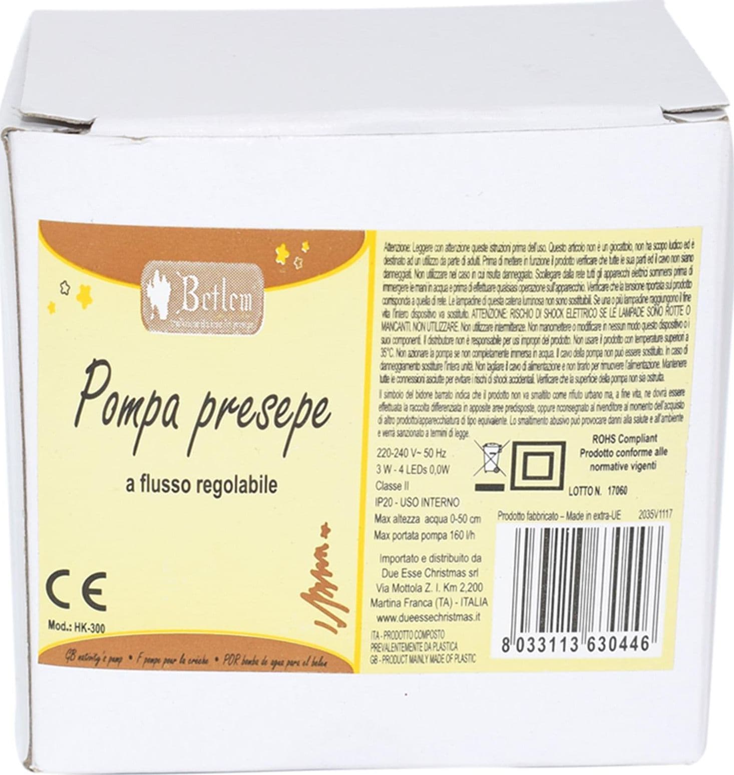 Pompa sommersa 7 W nebulizzatore ad acqua motorino per cascata e fontana effetto nebbia 4 led bianco freddo - 3
