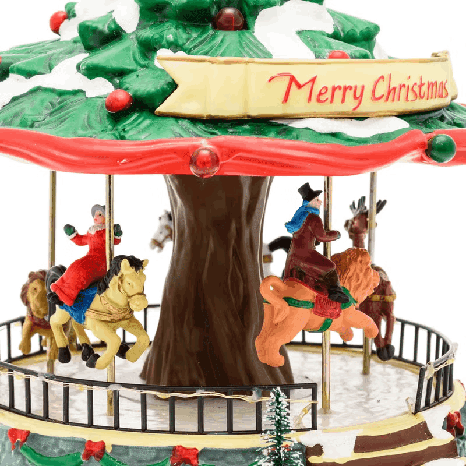 Giostra natalizia in movimento, 26 cm, led multicolor per decorazioni h 26 cm - 3