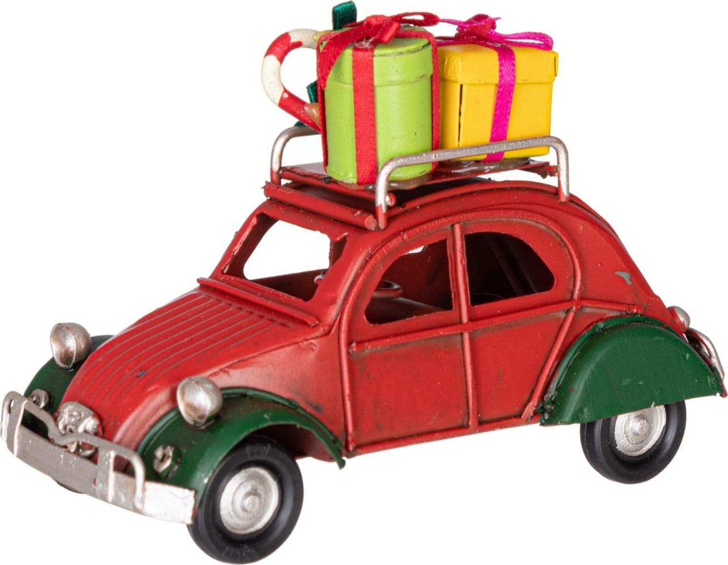 Auto Coleen"  rossa in metallo per decorazioni natalizie - 2