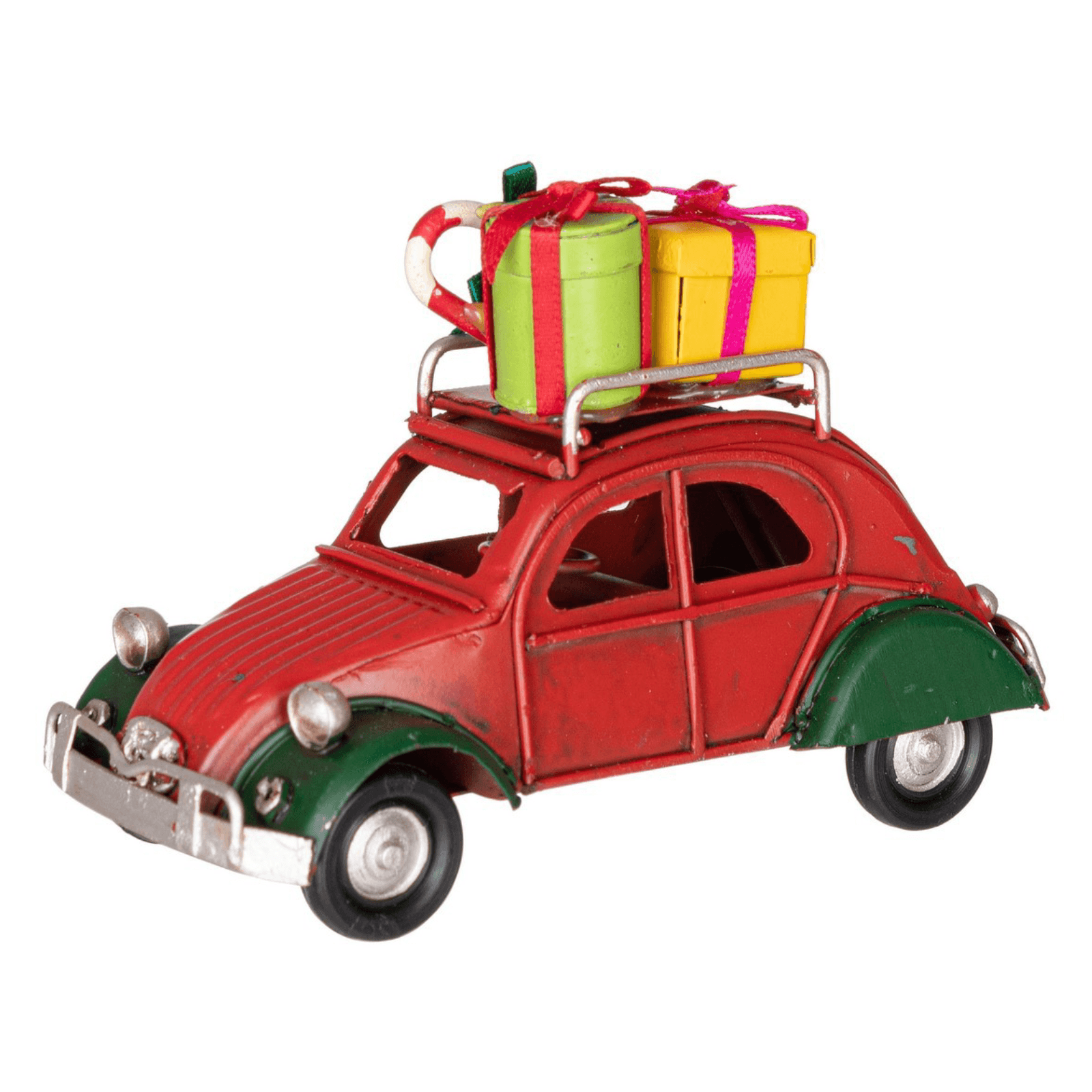 Auto Coleen"  rossa in metallo per decorazioni natalizie - 2