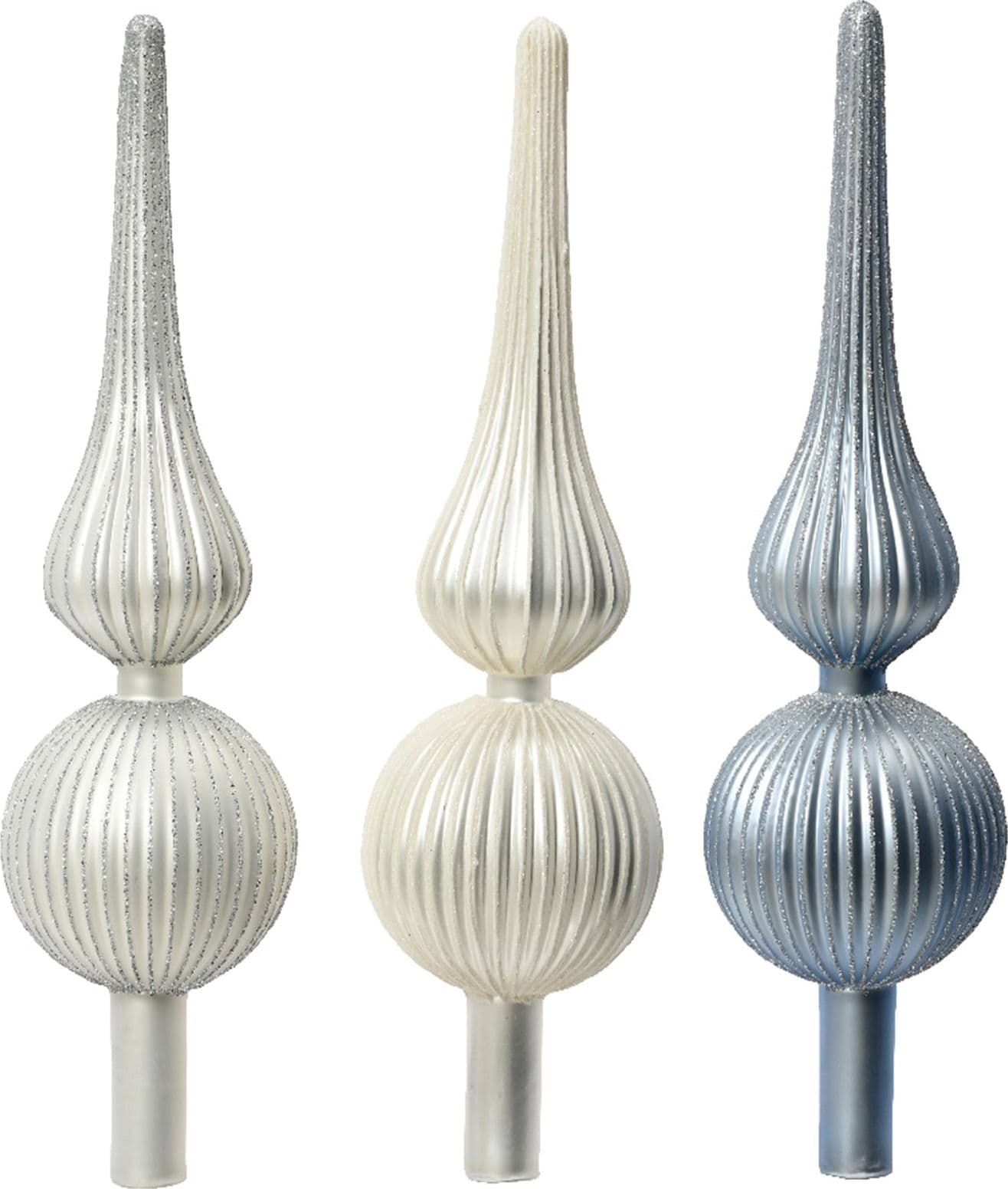 Puntale per albero di Natale con sfere in vetro decorazione e addobbo da 31 cm - 1