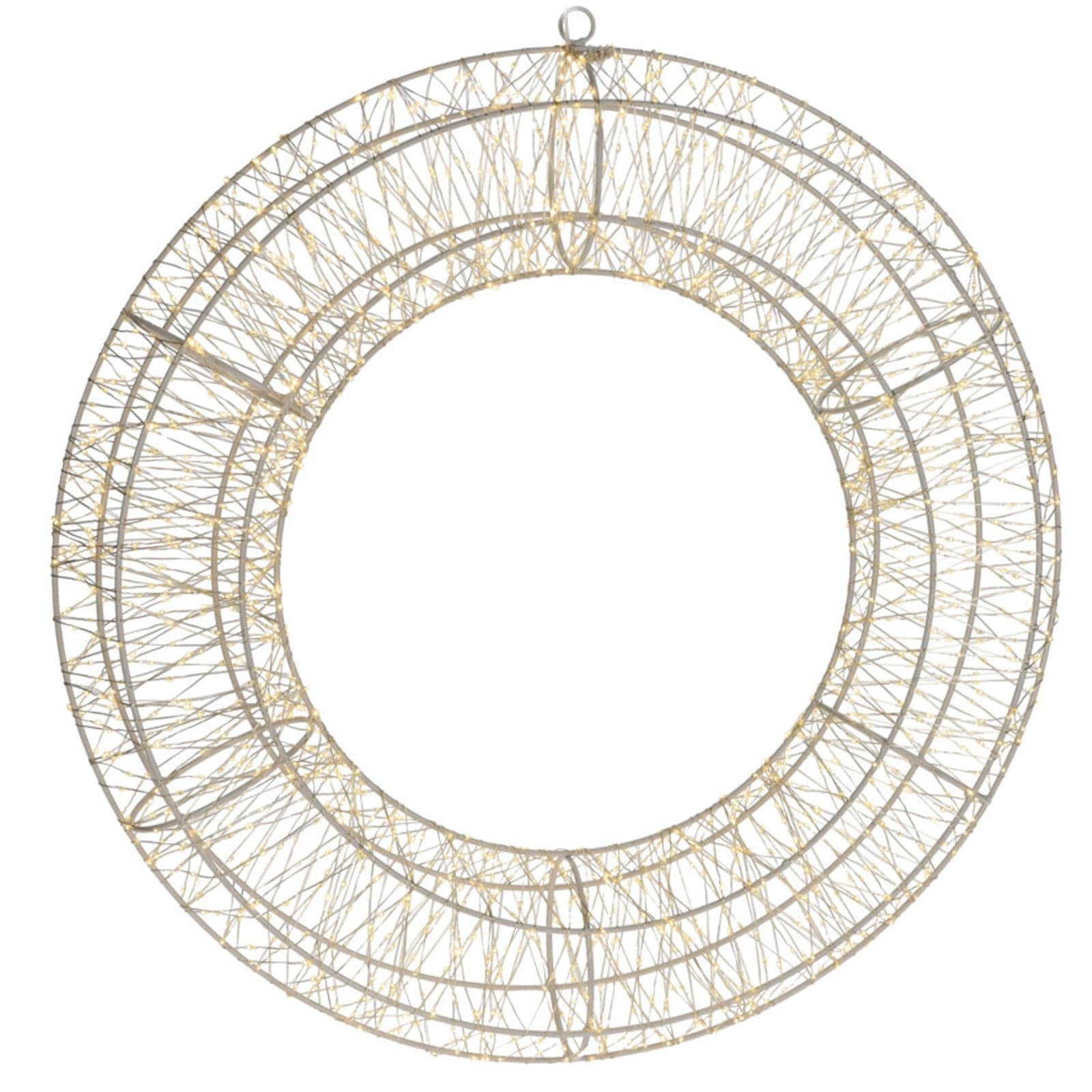 Corona natalizia tonda luminosa, con Timer, per interno ed esterno, con LED a luce calda - 7