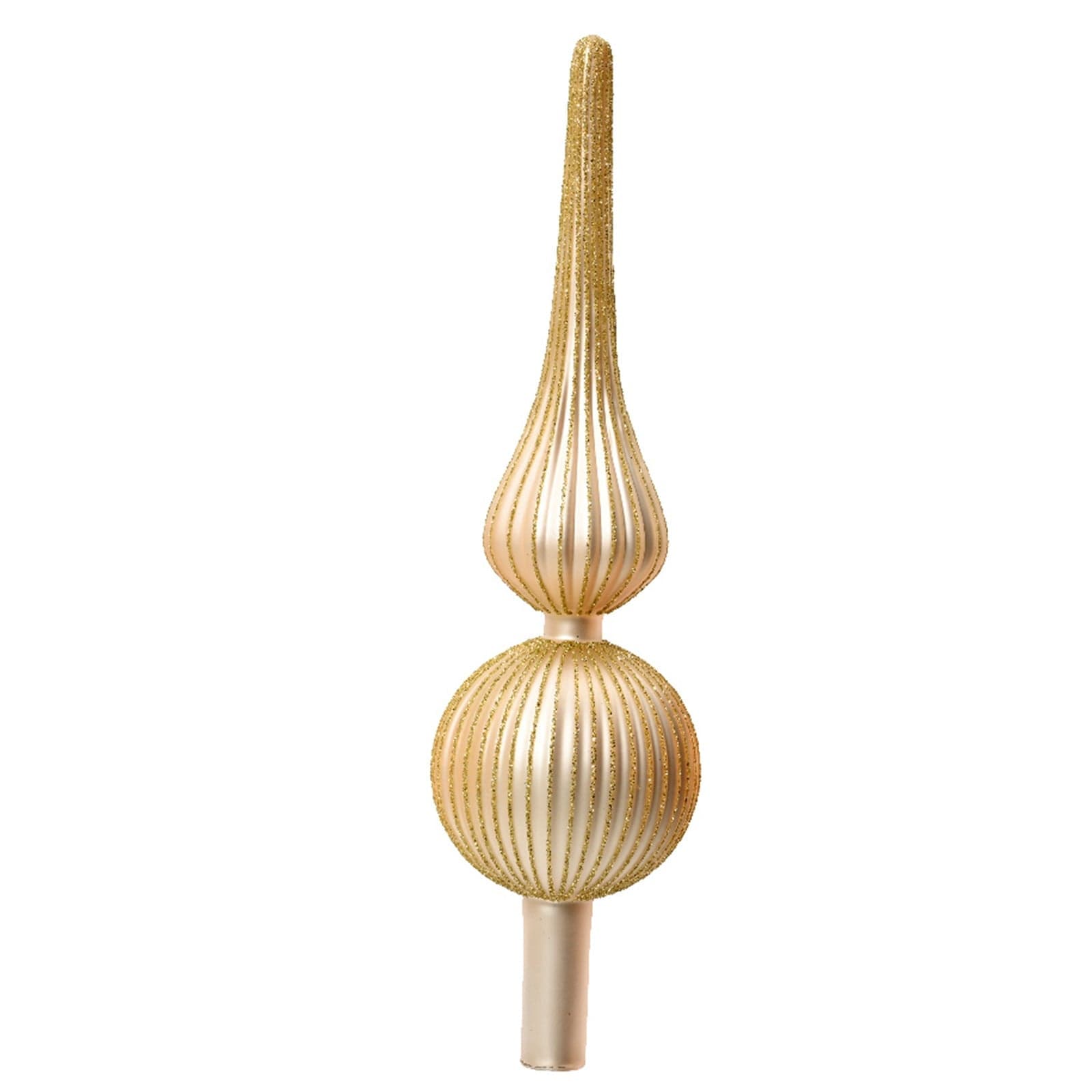 Puntale per albero di Natale con sfere in vetro perla decorazione e addobbo da 31 cm - 2