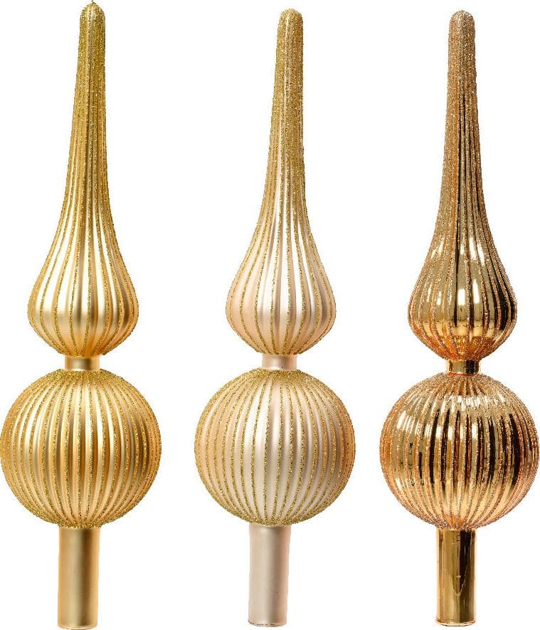 Puntale per albero di Natale con sfere in vetro perla decorazione e addobbo da 31 cm - 4