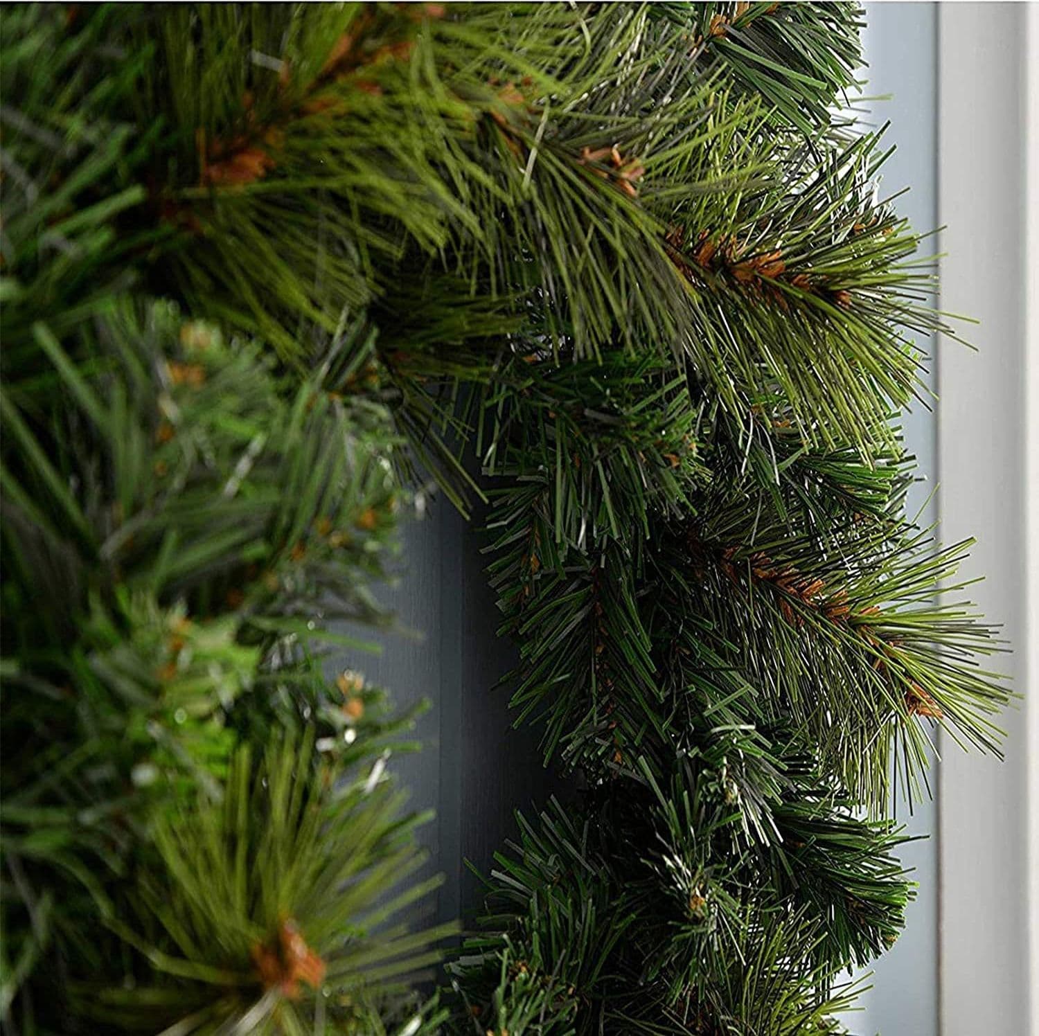 Ghirlanda dietro porta "Milton" in PP effetto aghi di Pino, corona per decorazioni natalizie - 4