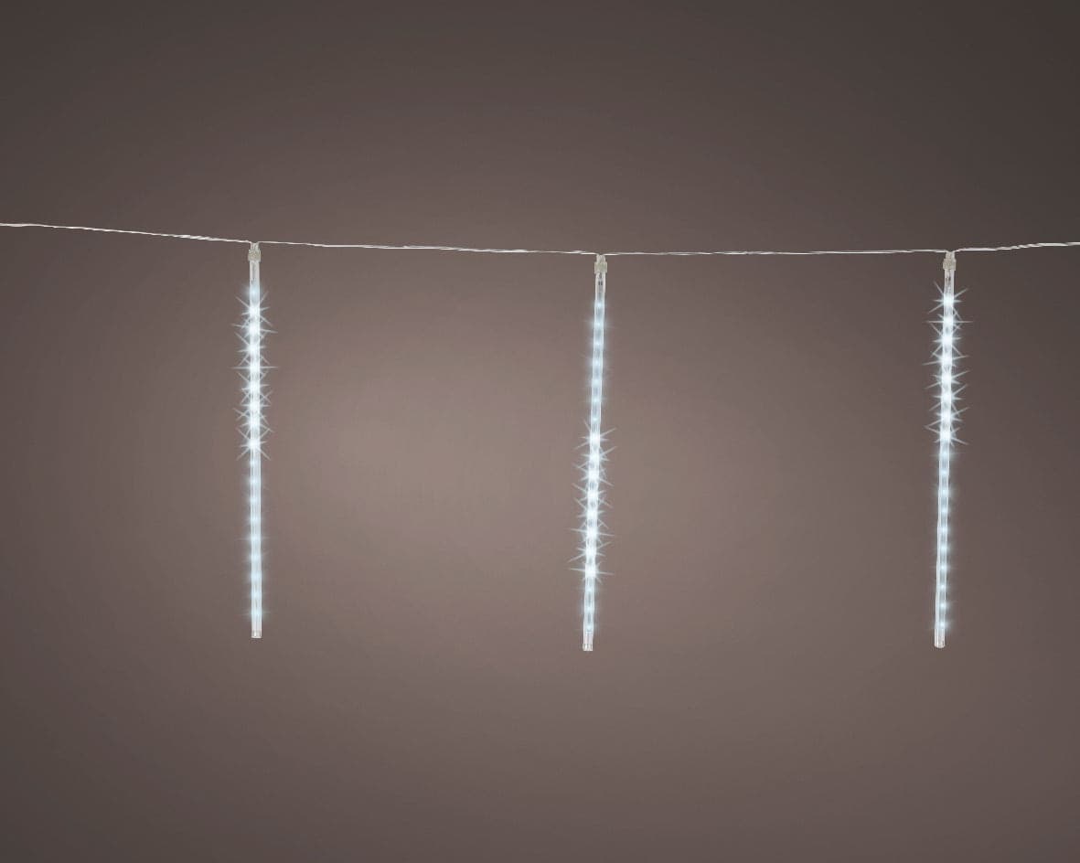 Luci a LED natalizie, ghiaccioli luce fredda per esterno ed interno, funzione nevicata - 2