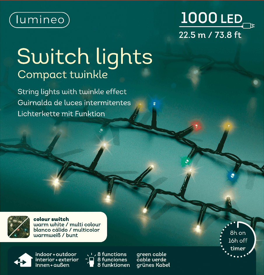 Luci compatte a LED 8 Interruttore funzione Luce all'aperto RGB - 3