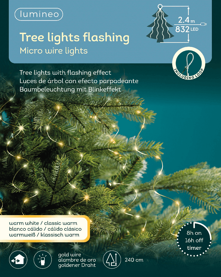 Catena luminosa per albero di Natale con MicroLED, luce calda - 6