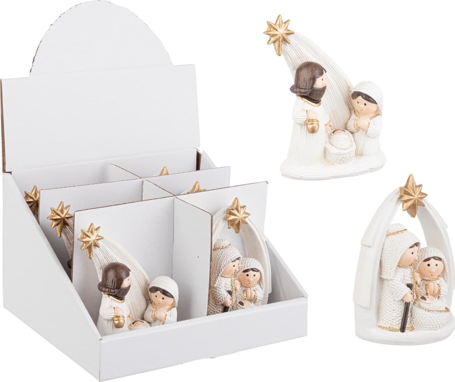 Natività "Timjem" Bianco, in poliresina, presepe da 9,3x5x12h - 2