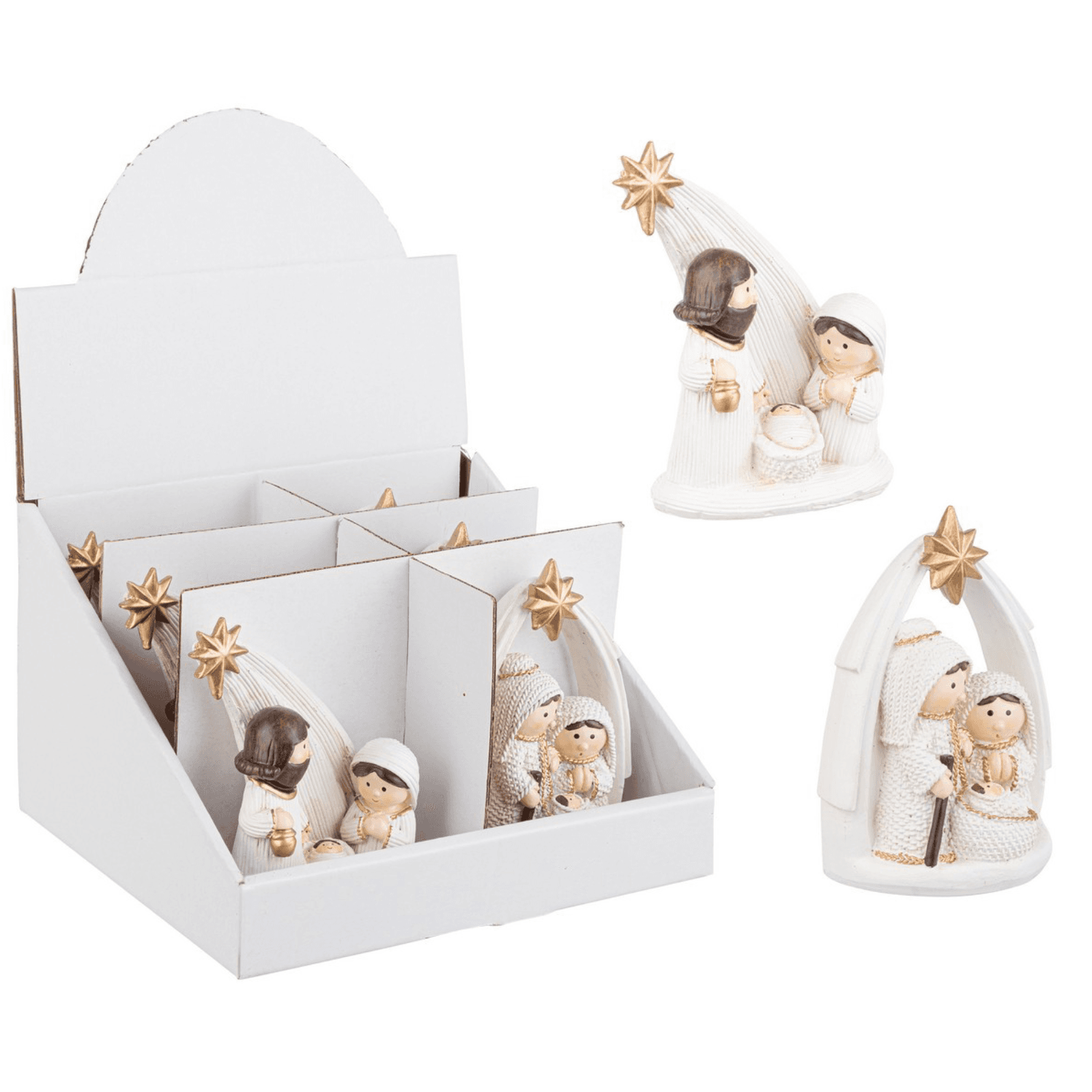 Natività "Timjem" Bianco, in poliresina, presepe da 9,3x5x12h - 2