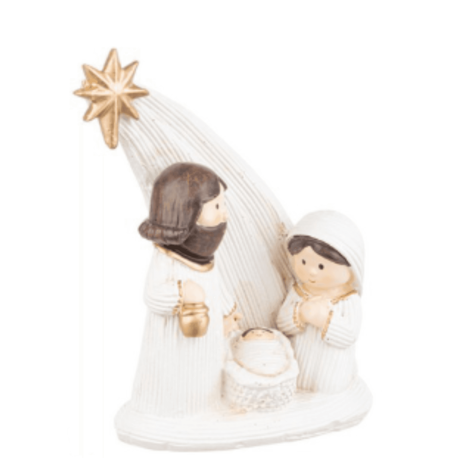 Natività "Timjem" Bianco, in poliresina, presepe da 9,3x5x12h - 3