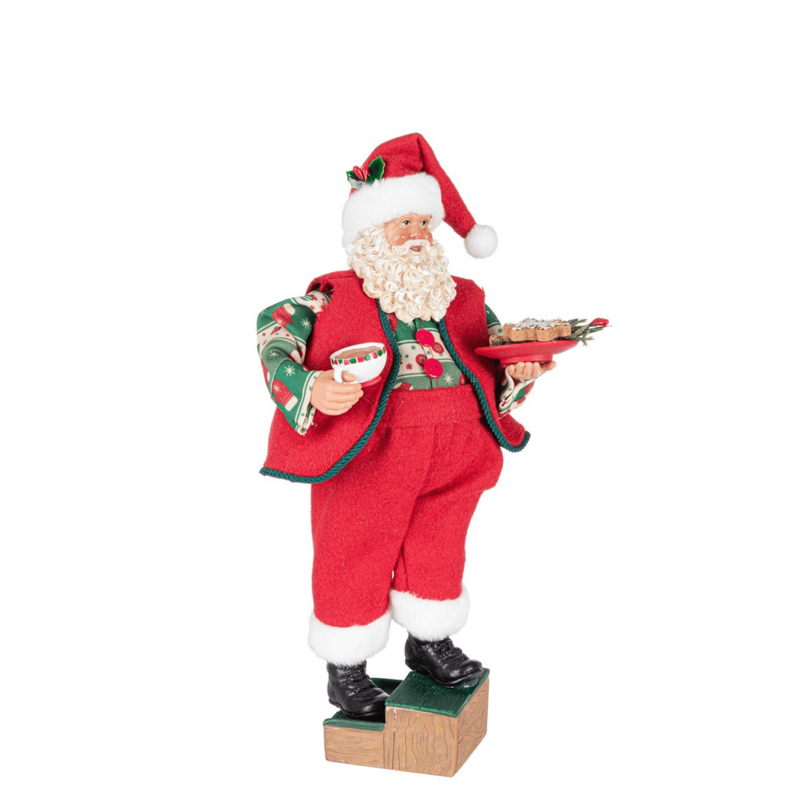 Babbo natale" George" rosso in poliestere per decorazioni natalizie - 2