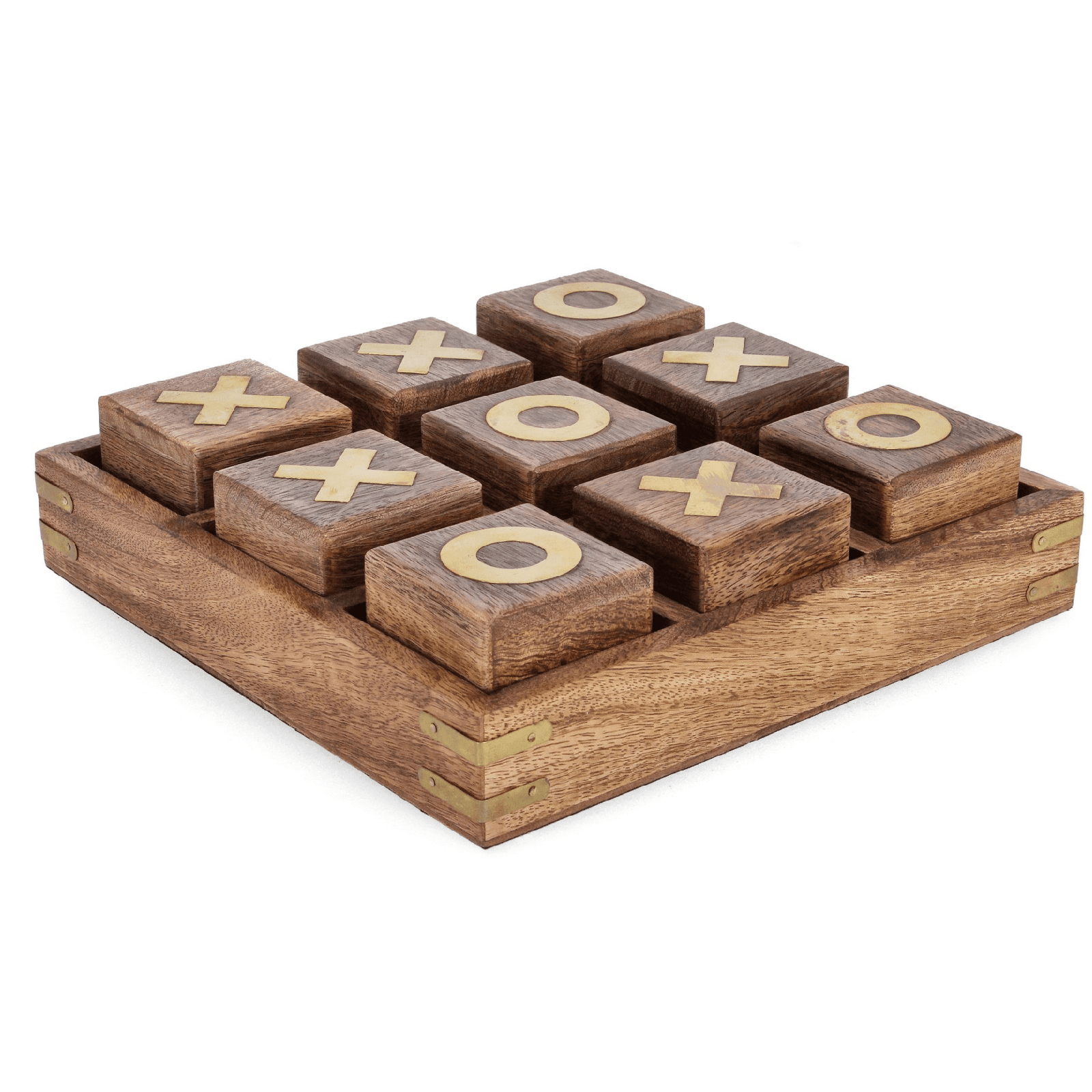 Tris in legno di mango con simboli "O" e "X" per decorazioni interne - 3