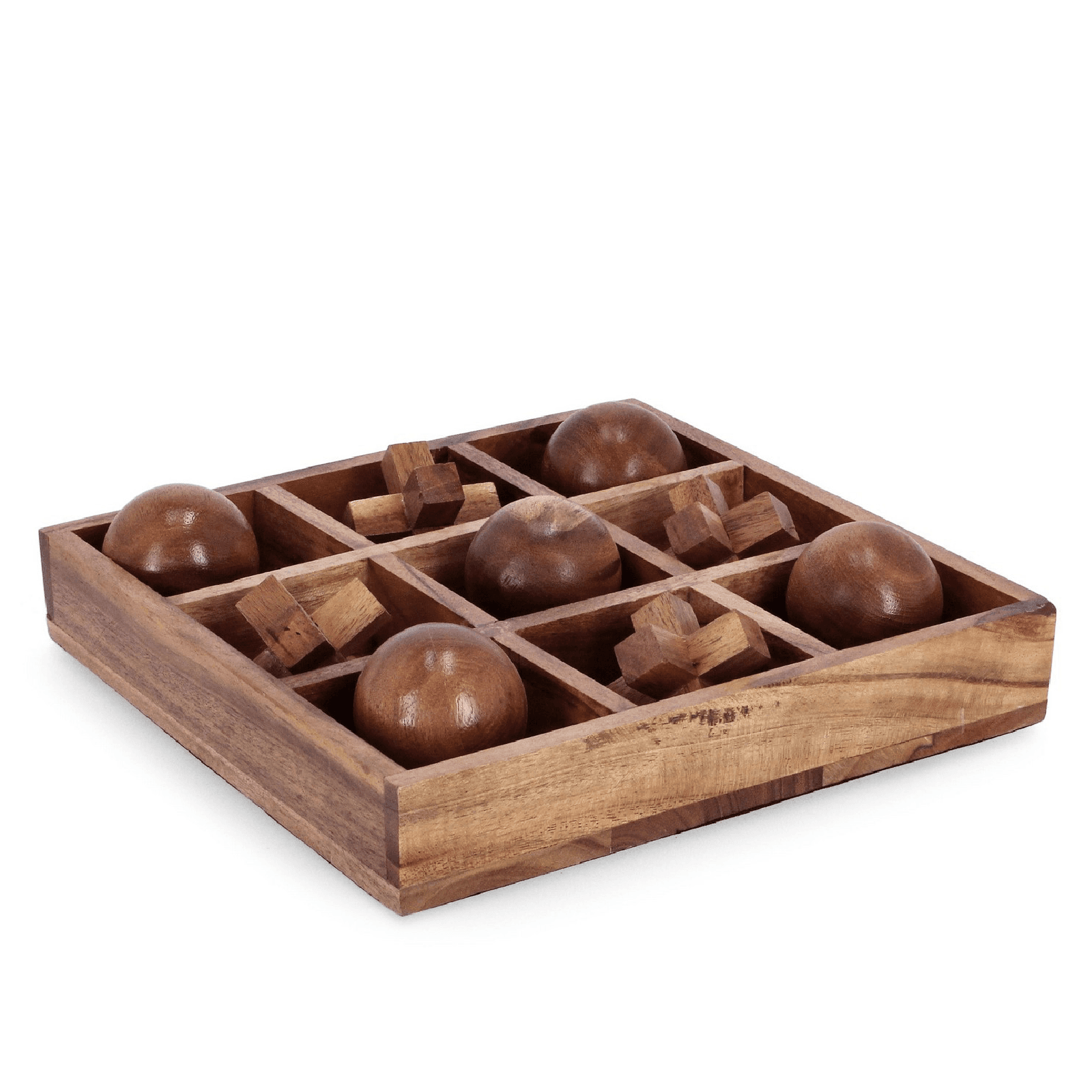 Tris in legno di mango con simboli "O" e "X" per decorazioni interne - 4