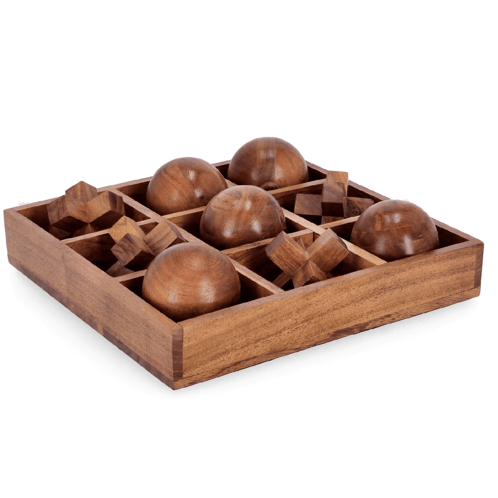 Tris in legno di mango con simboli "O" e "X" per decorazioni interne - 5