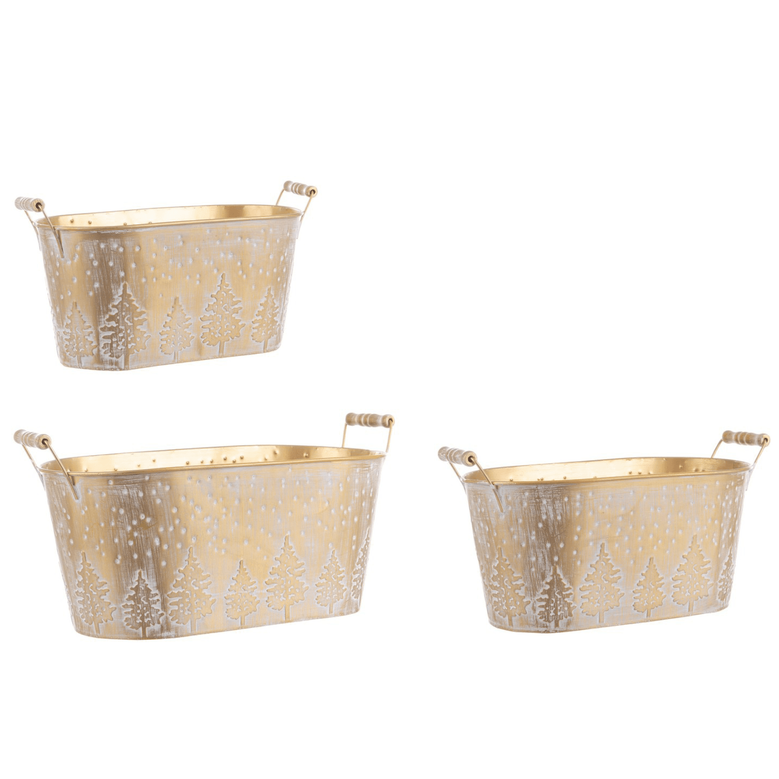 Set 3 vaso "Chilly" oro in metallo per decorazione - 4