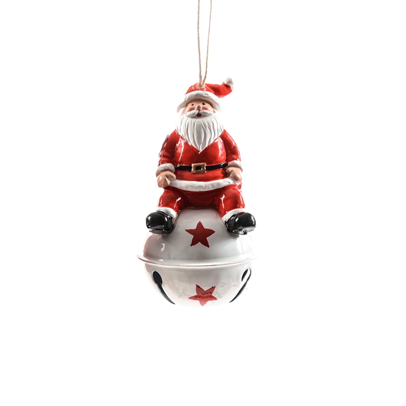 Campanella natalizia con Babbo Natale in resina per decorazioni natalizie - 2