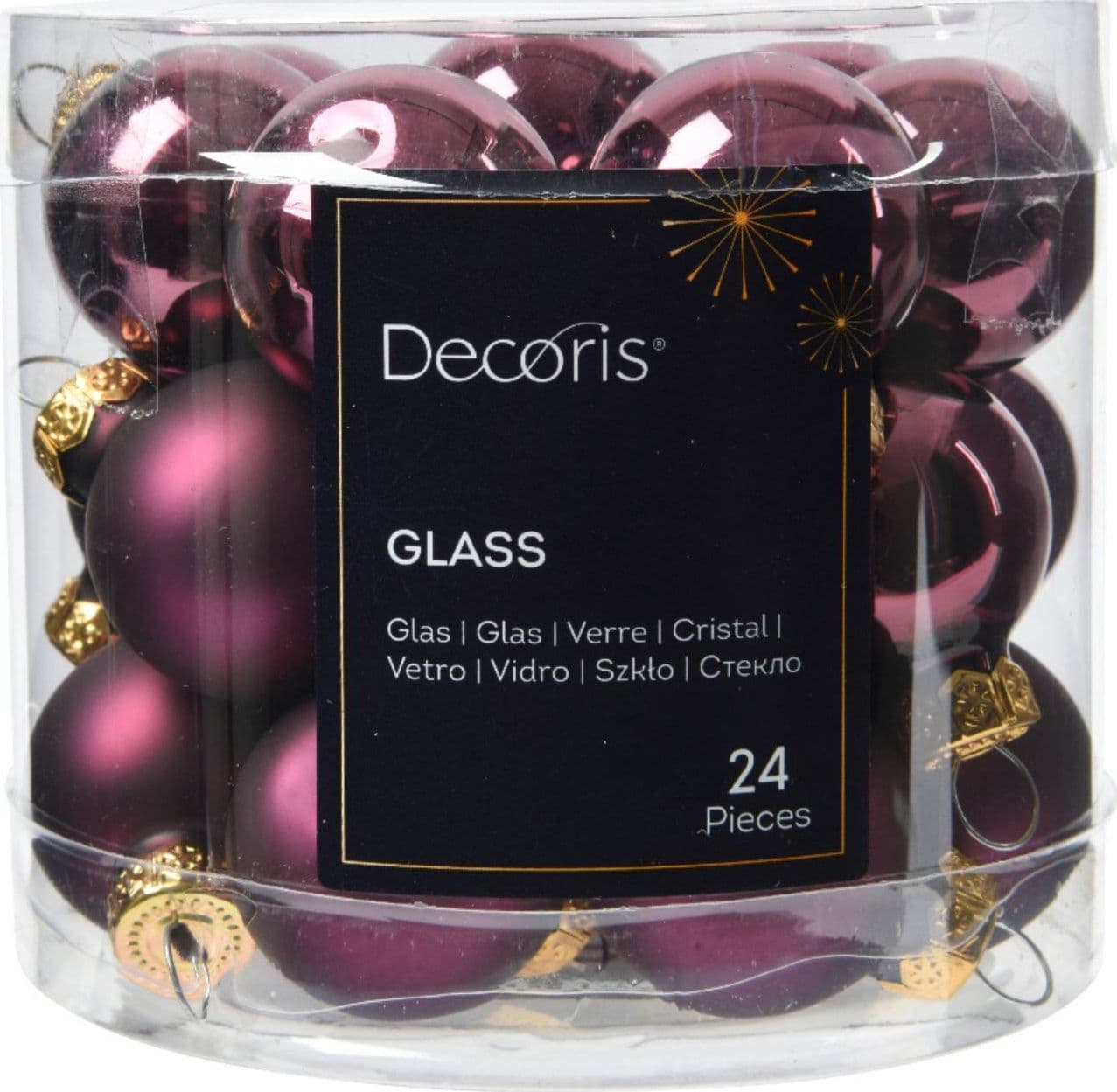 Palline in vetro per albero di natale malva scuro decorazione natalizia - 2