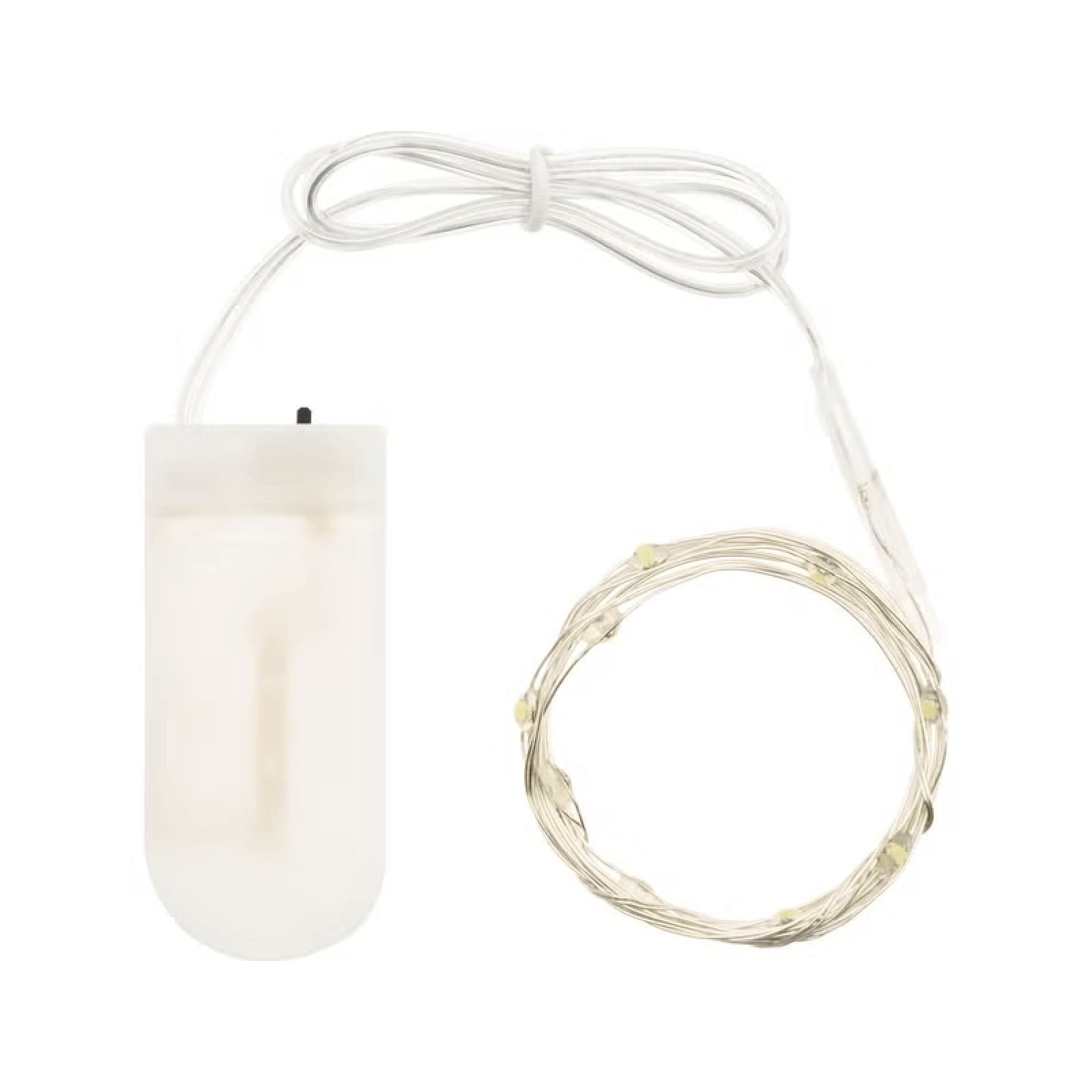 Catena a batteria bianco caldo a luce fisse per decorazioni natalizie - 3