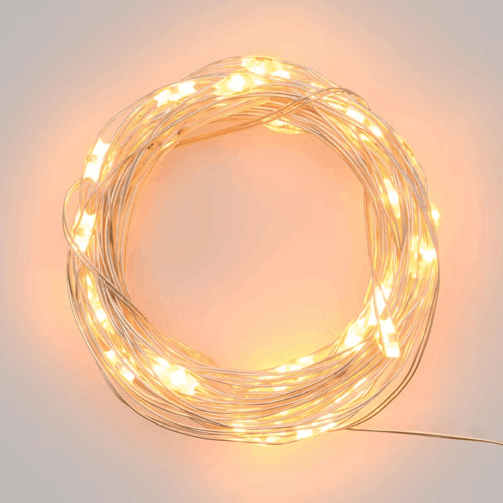 Catena a batteria bianco caldo a luce fisse per decorazioni natalizie - 8