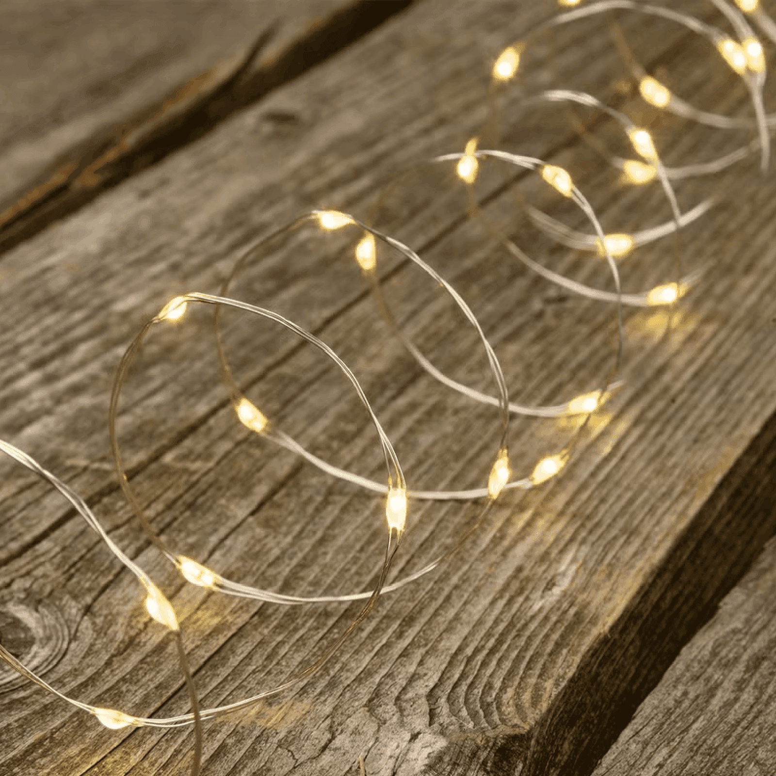 Catena a batteria bianco caldo a luce fisse per decorazioni natalizie - 10