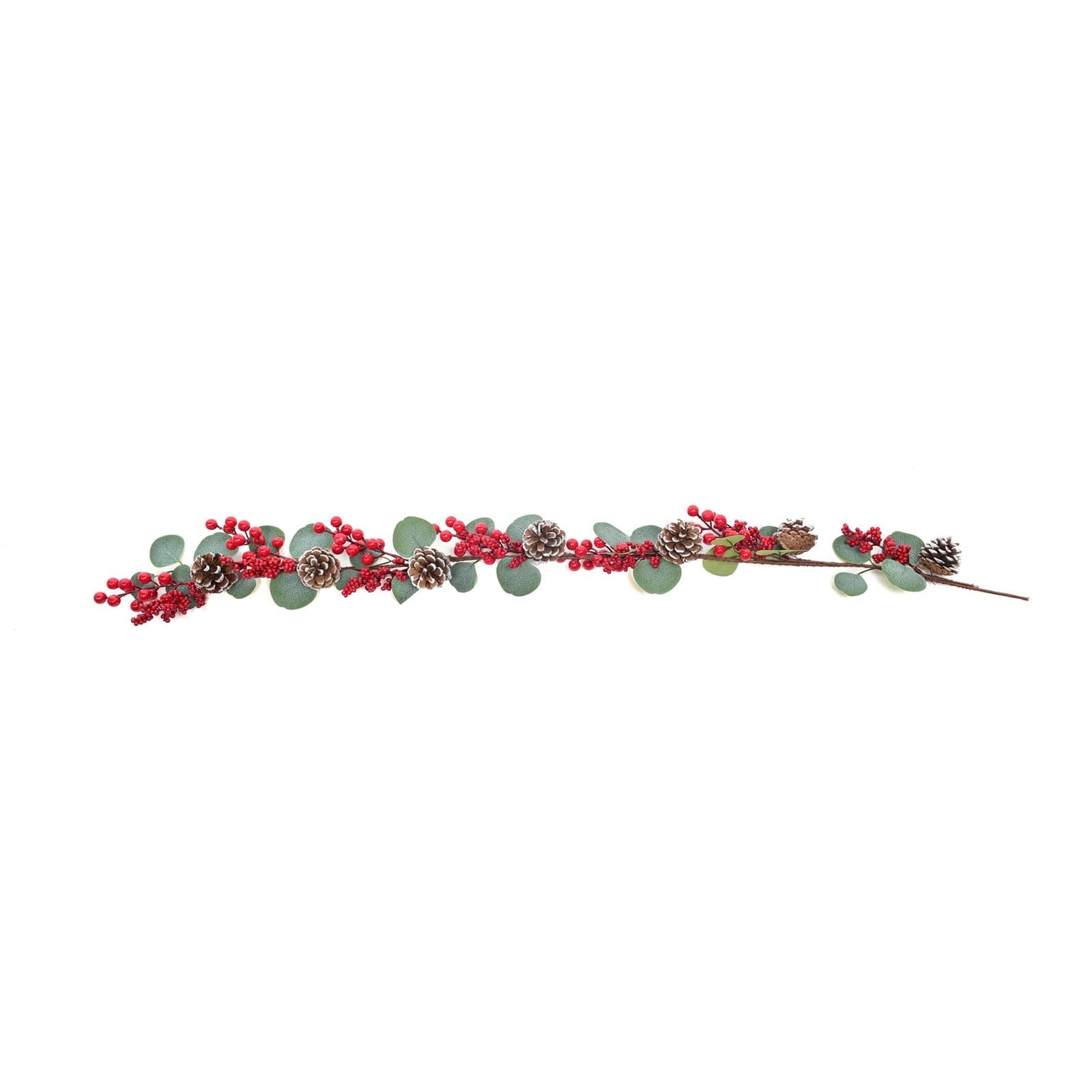 Ghirlanda decorativa con bacche e foglie per decorazioni natalizie 133 cm - 2