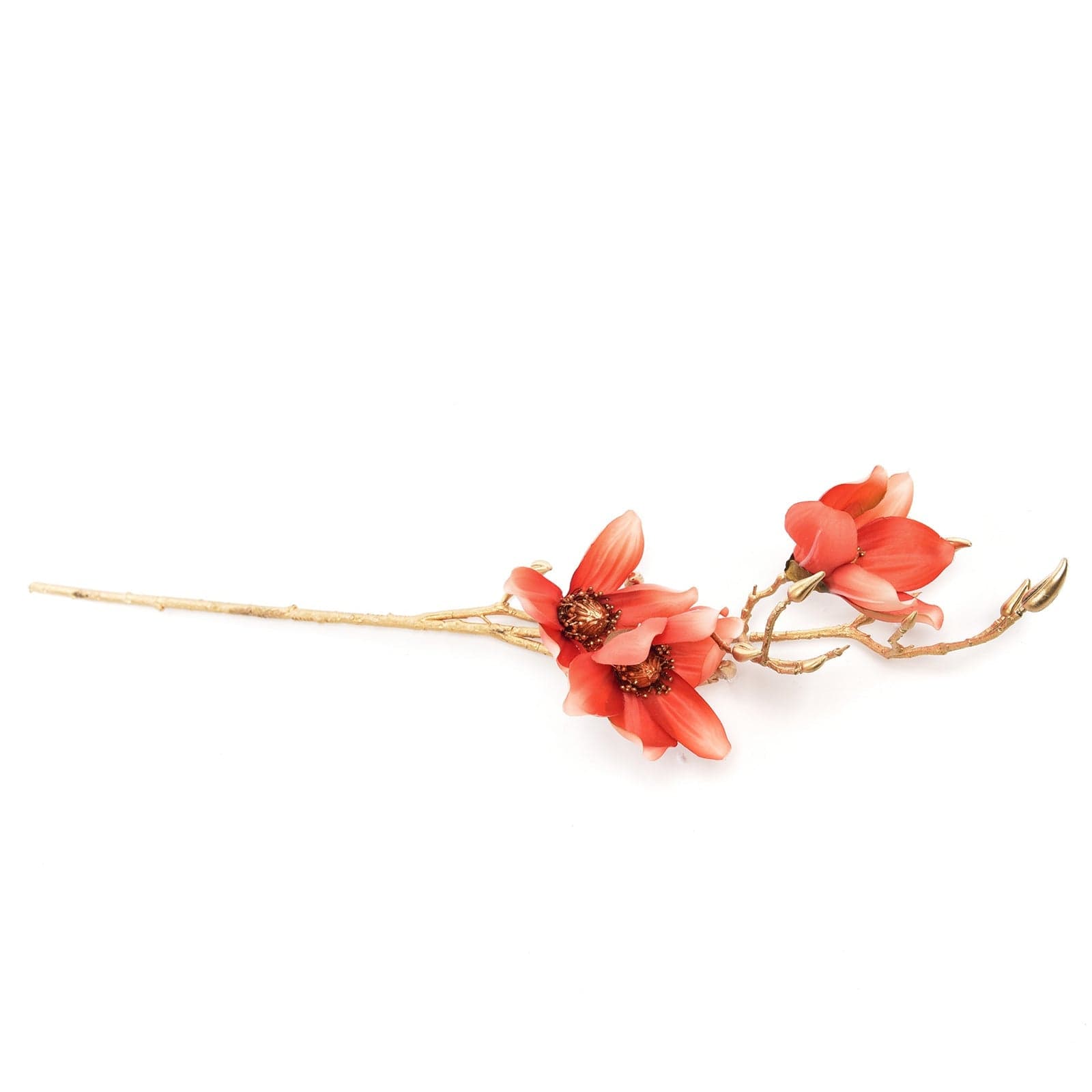 Ramo dorato con camelia per decorazione ambienti h 93 cm - 3