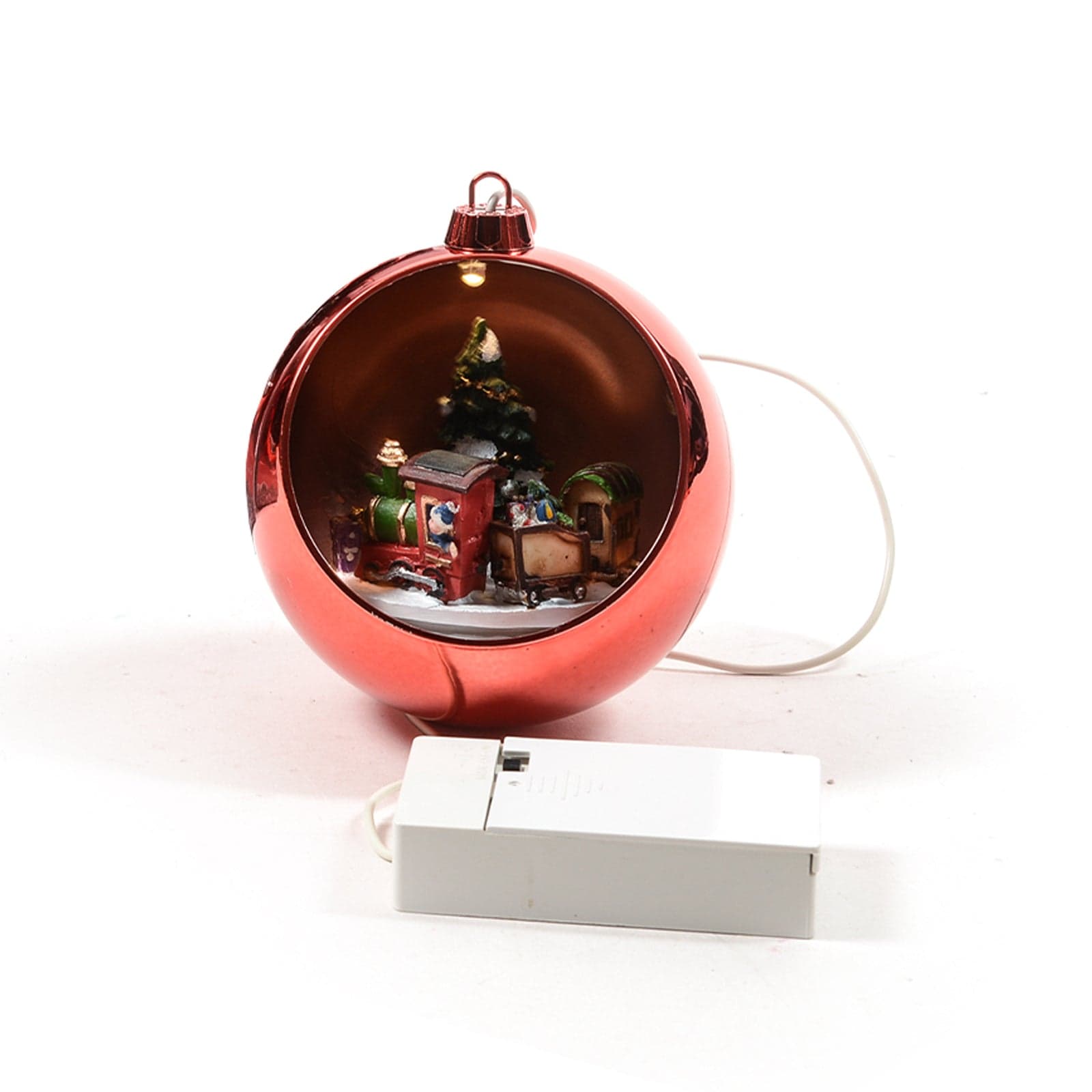 Sfera natalizia con carosello con musica, luci e movimento a batteria - 2