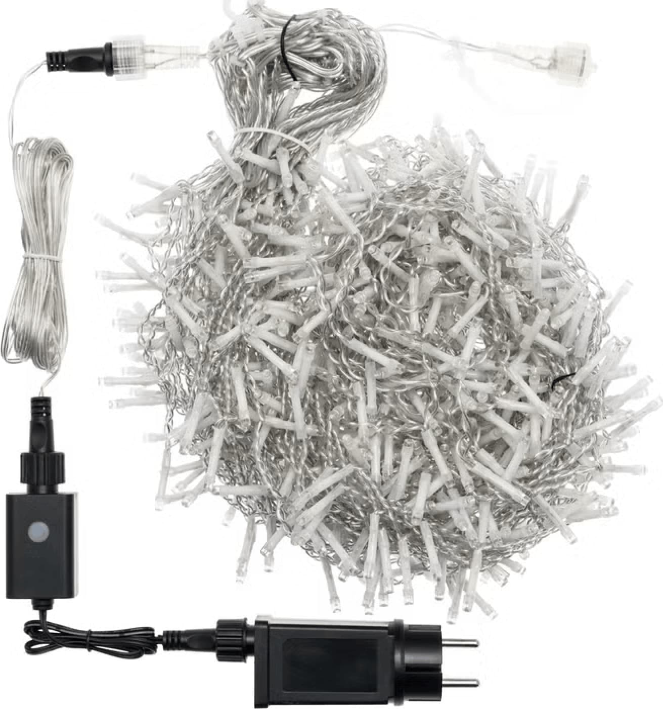 Tenda Irregolare con led bianco caldo, cavo trasparente, prolungabile - 5