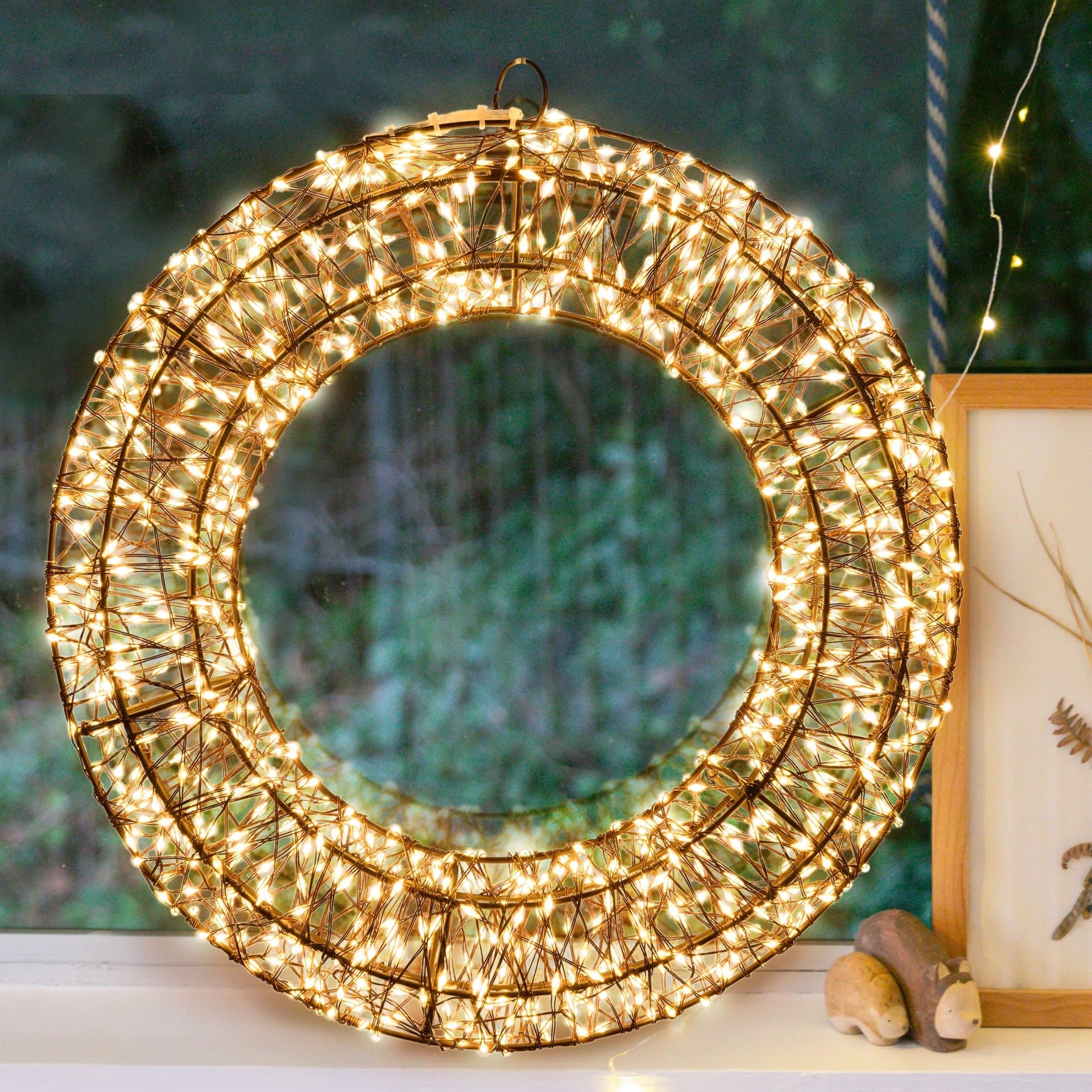 Corona di Natale luminosa a luce calda con effetto "Flashled Diamond" decorazione natalizia - 3