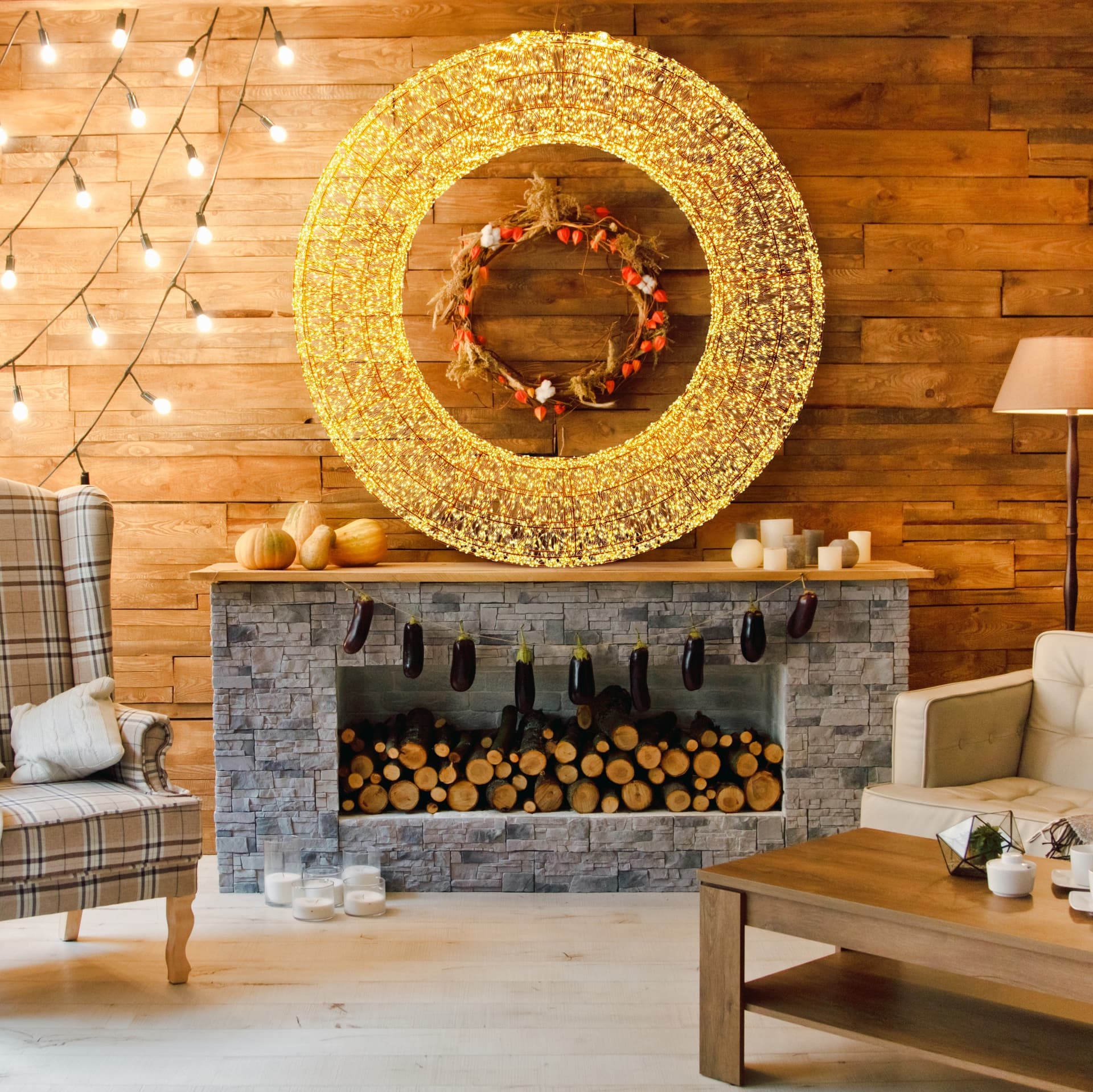 Corona di Natale luminosa a luce calda con effetto "Flashled Diamond" decorazione natalizia - 8