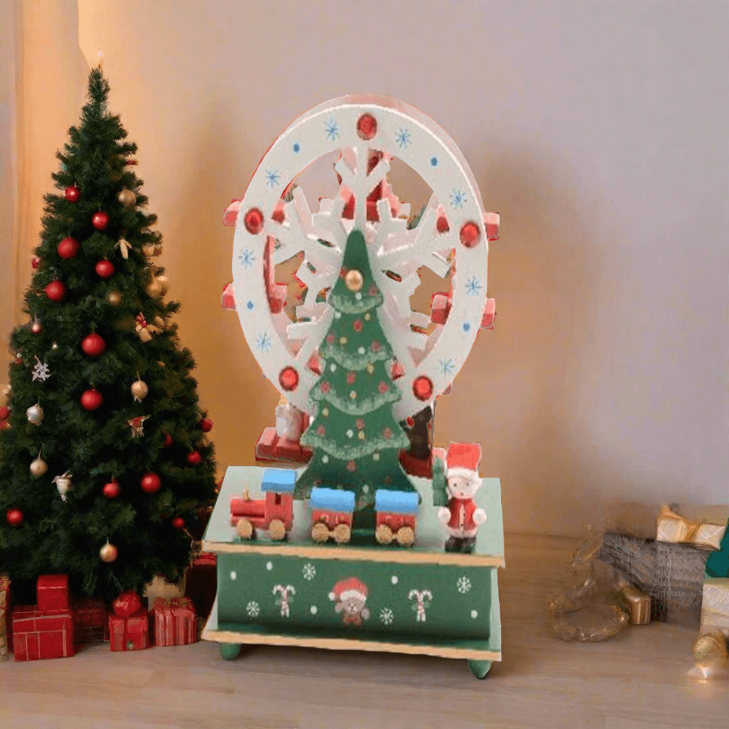 Ruota panoramica carillon in legno per decorazione natalizia - 5