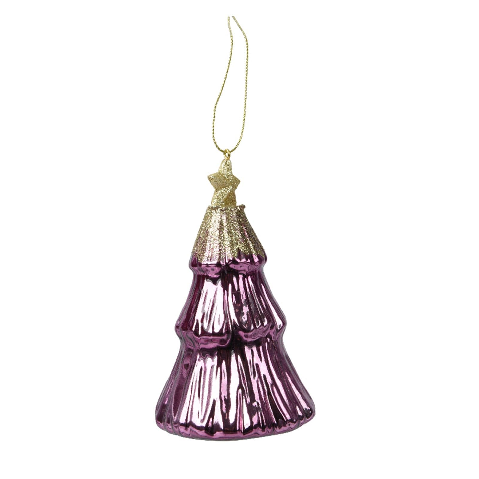 Pendaglio a forma di albero viola con glitter per albero decorazione natalizia da 13 cm - 2