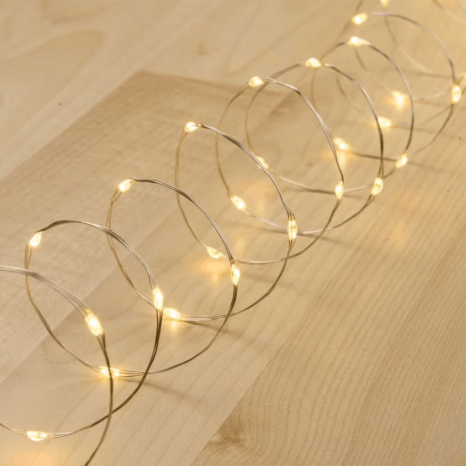 Catena di 400 microled bianco caldo per decorazioni natalizie - 5