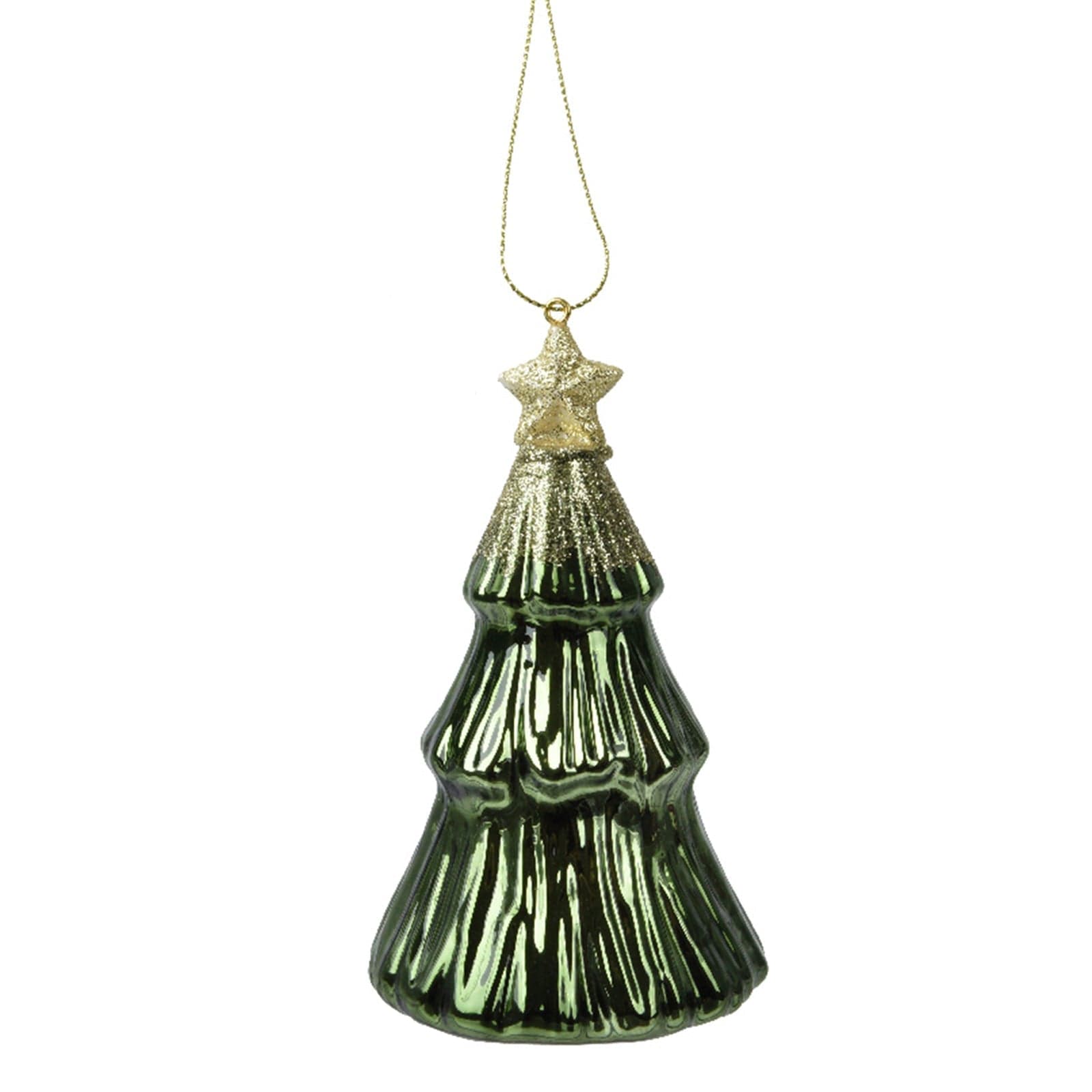Pendaglio a forma di albero verde con glitter per albero decorazione natalizia da 13 cm - 3
