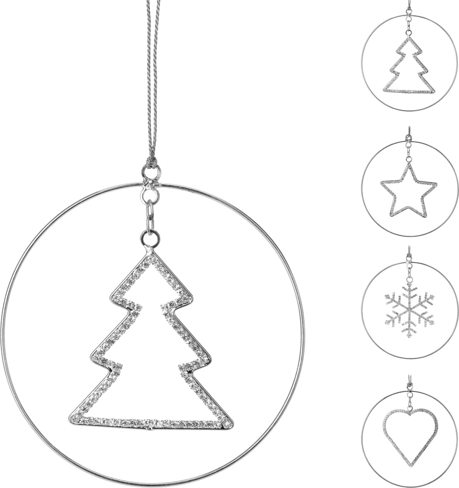 Pendente per albero di Natale gioiello in vetro per decorazioni natalizie Ø 12 cm - 6