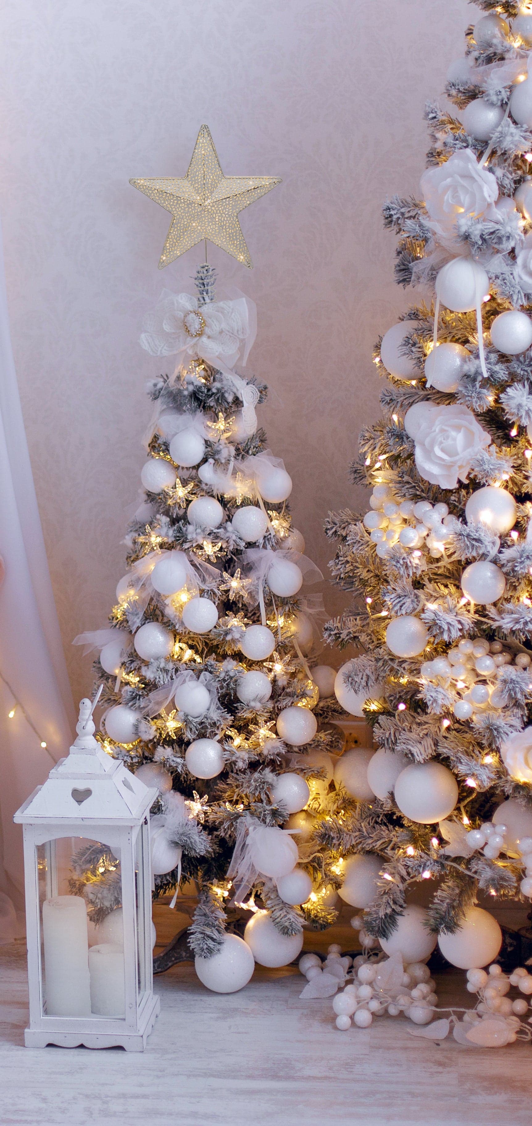 Puntale per albero di natale stella luminosa con 23 led bianco caldo addobbo natalizio Ø30 cm - 2