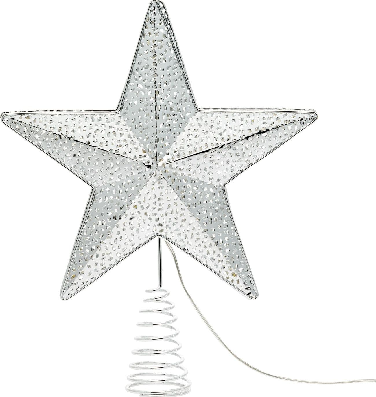 Puntale per albero di natale stella luminosa con 23 led bianco caldo addobbo natalizio Ø30 cm - 5