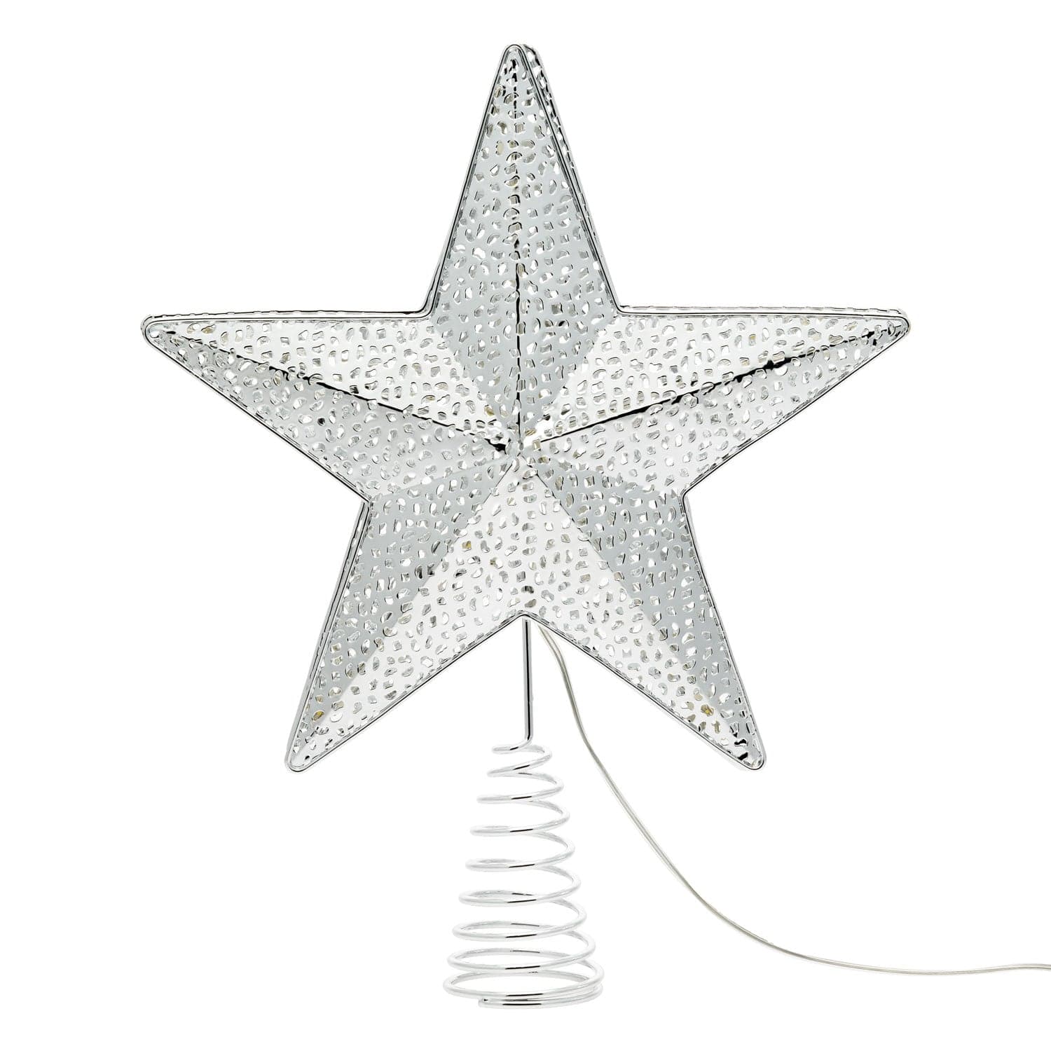 Puntale per albero di natale stella luminosa con 23 led bianco caldo addobbo natalizio Ø30 cm - 5