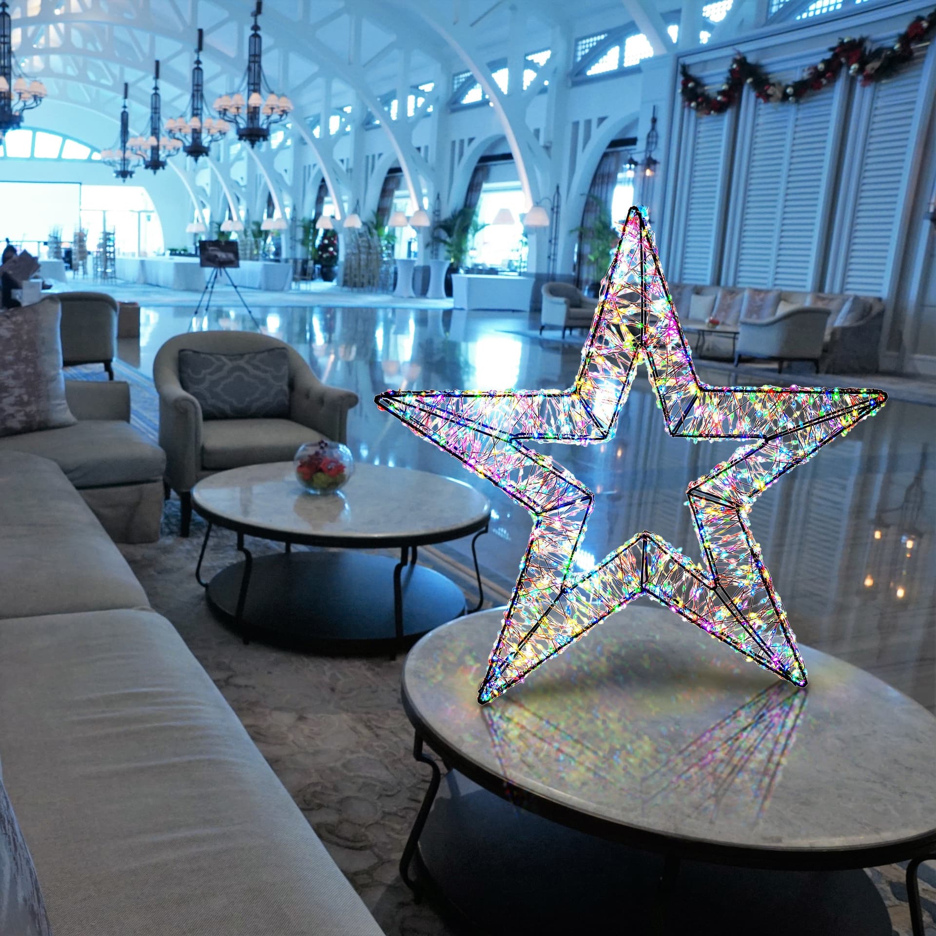 Stella di Natale luminosa a luce calda con effetto "Flashled Diamond" decorazione natalizia - 8